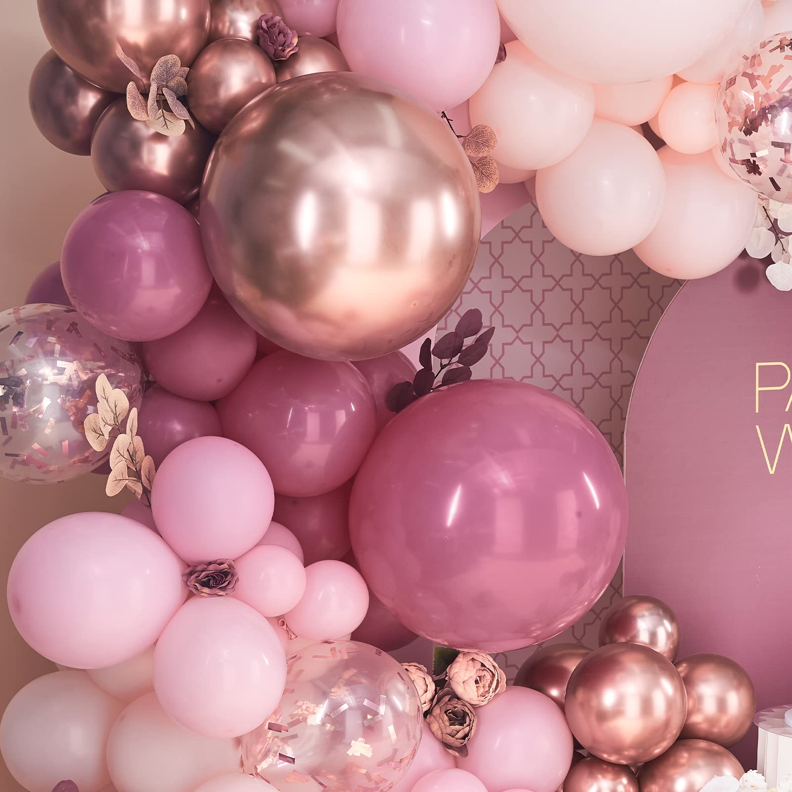 Foto 3 pulgar | Kit De Arco Con Forma De Globo Partywoo Dusty Rose Con 140 Piezas, Color Rosa - Venta Internacional.