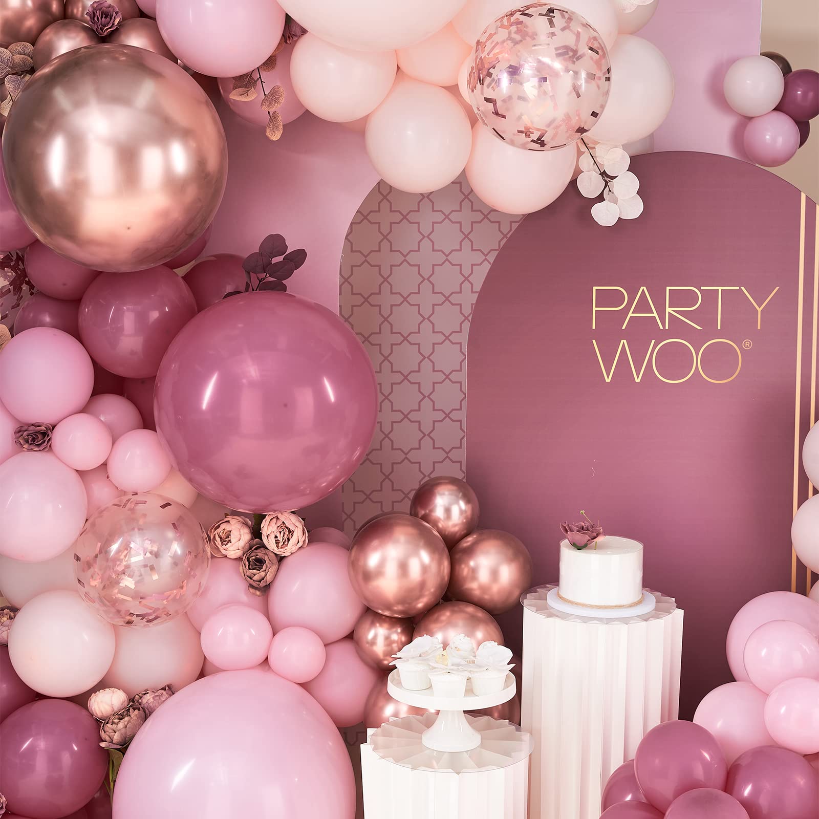Foto 7 pulgar | Kit De Arco Con Forma De Globo Partywoo Dusty Rose Con 140 Piezas, Color Rosa - Venta Internacional.