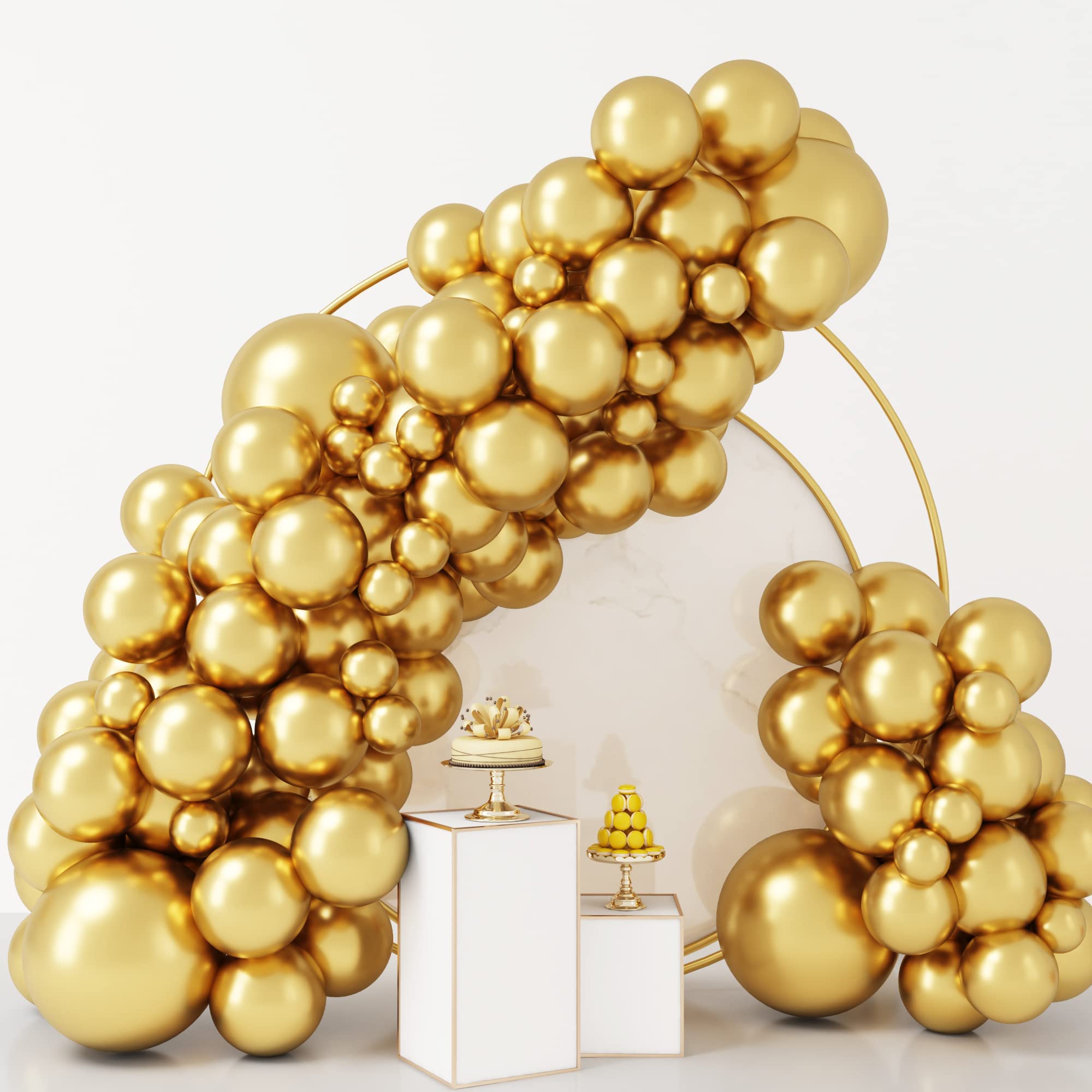 Foto 1 | Juego De Globos Rubfac Metallic Gold 92 Piezas Con Diferentes Tamaños - Venta Internacional.
