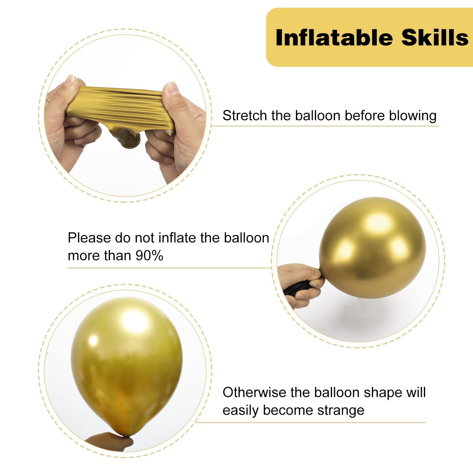 Foto 4 pulgar | Juego De Globos Rubfac Metallic Gold 92 Piezas Con Diferentes Tamaños - Venta Internacional.