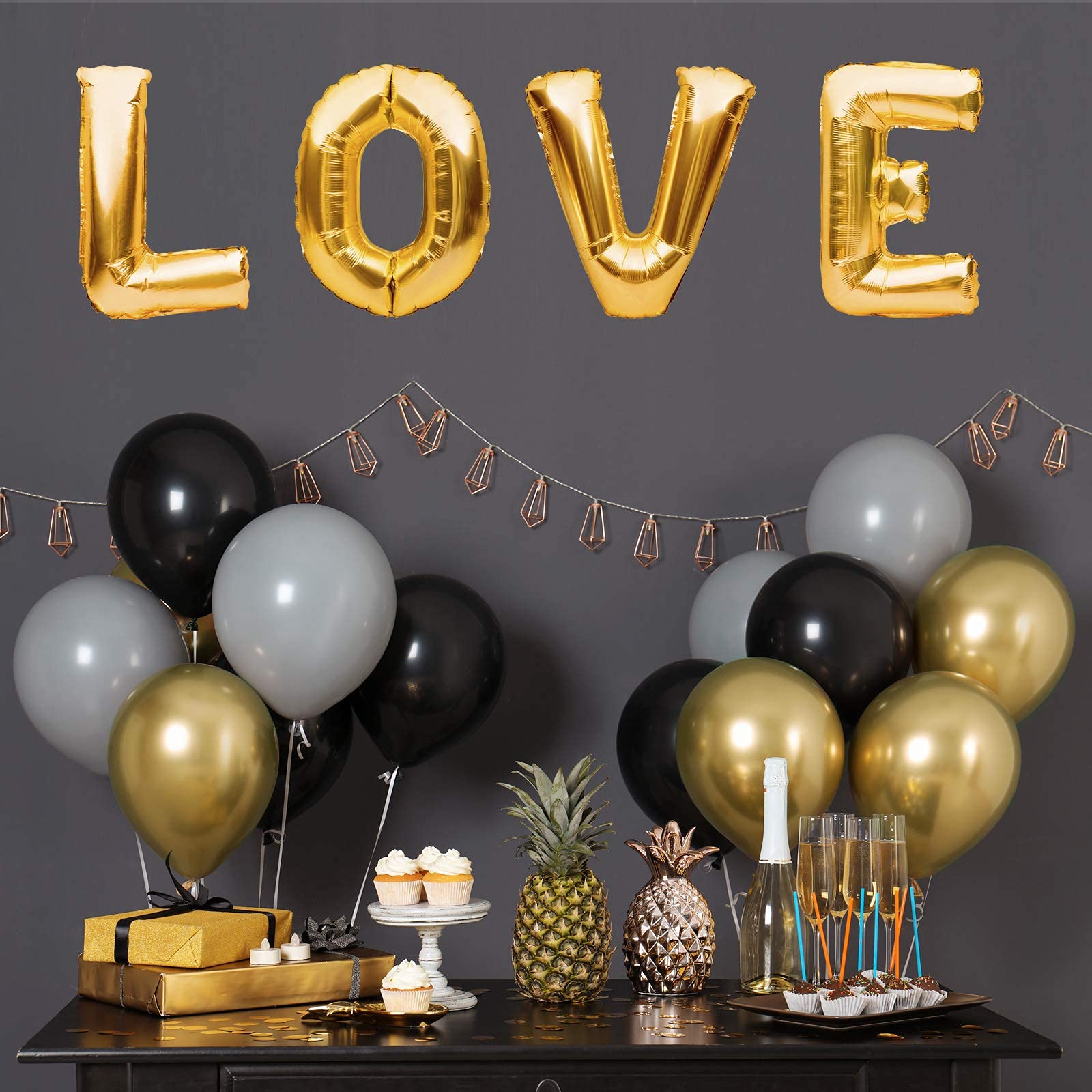 Foto 5 | Juego De Globos Rubfac Metallic Gold 92 Piezas Con Diferentes Tamaños - Venta Internacional.