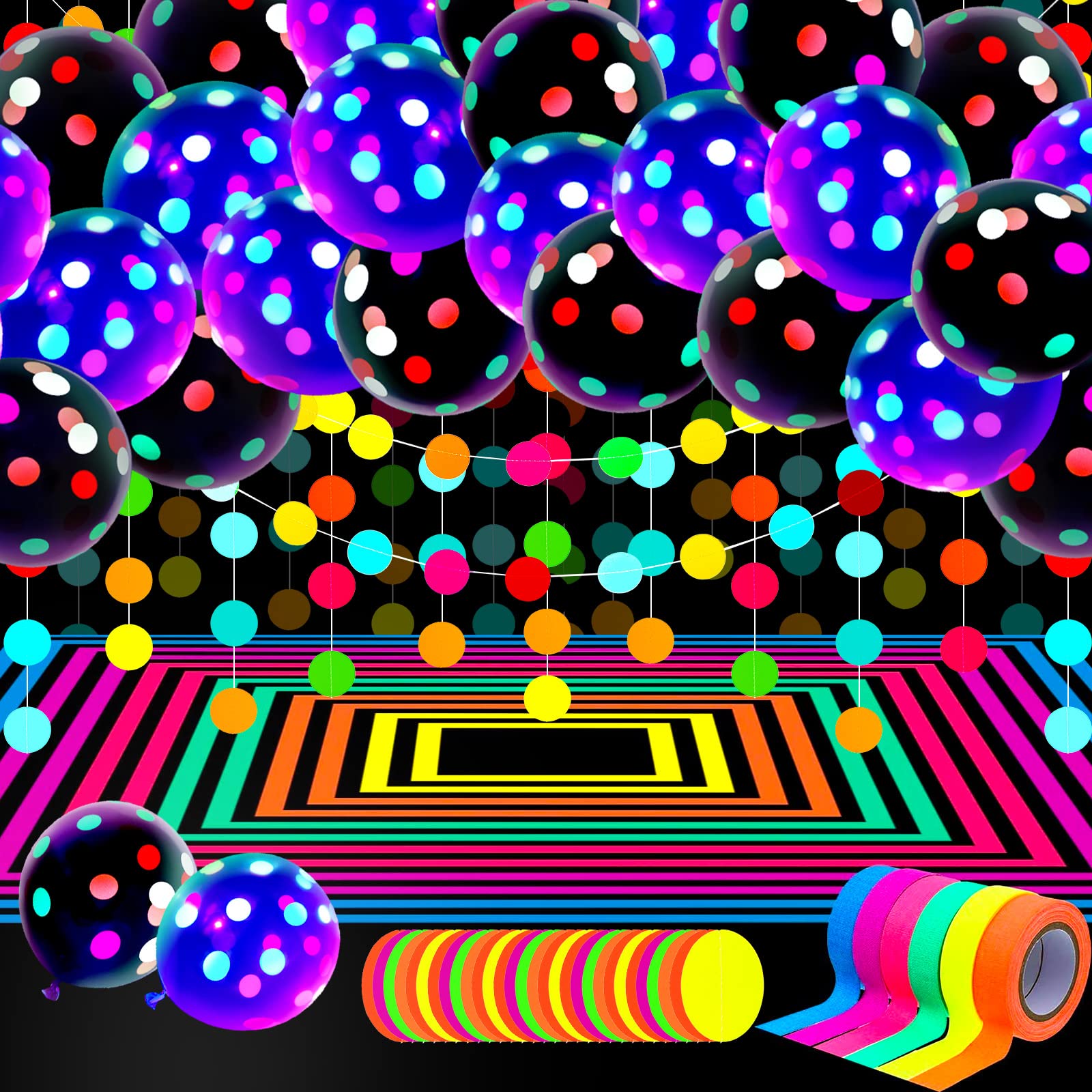 Foto 1 | Artículos De Fiesta Skylety Glow In The Dark Neon Con Globos - Venta Internacional.