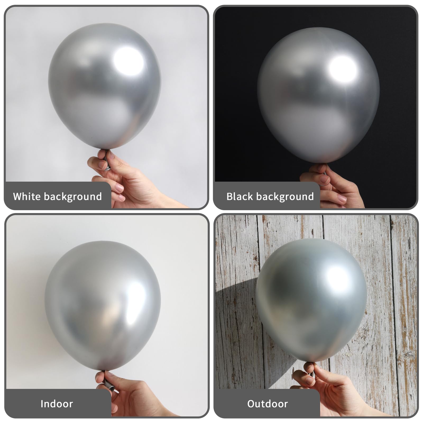 Foto 7 pulgar | Set De Globos Rubfac De Látex Plateado, 87 Unidades, Con Cinta Para Fiestas - Venta Internacional.