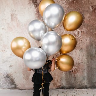 Foto 7 | Set De Globos Rubfac De Látex Plateado, 87 Unidades, Con Cinta Para Fiestas - Venta Internacional.