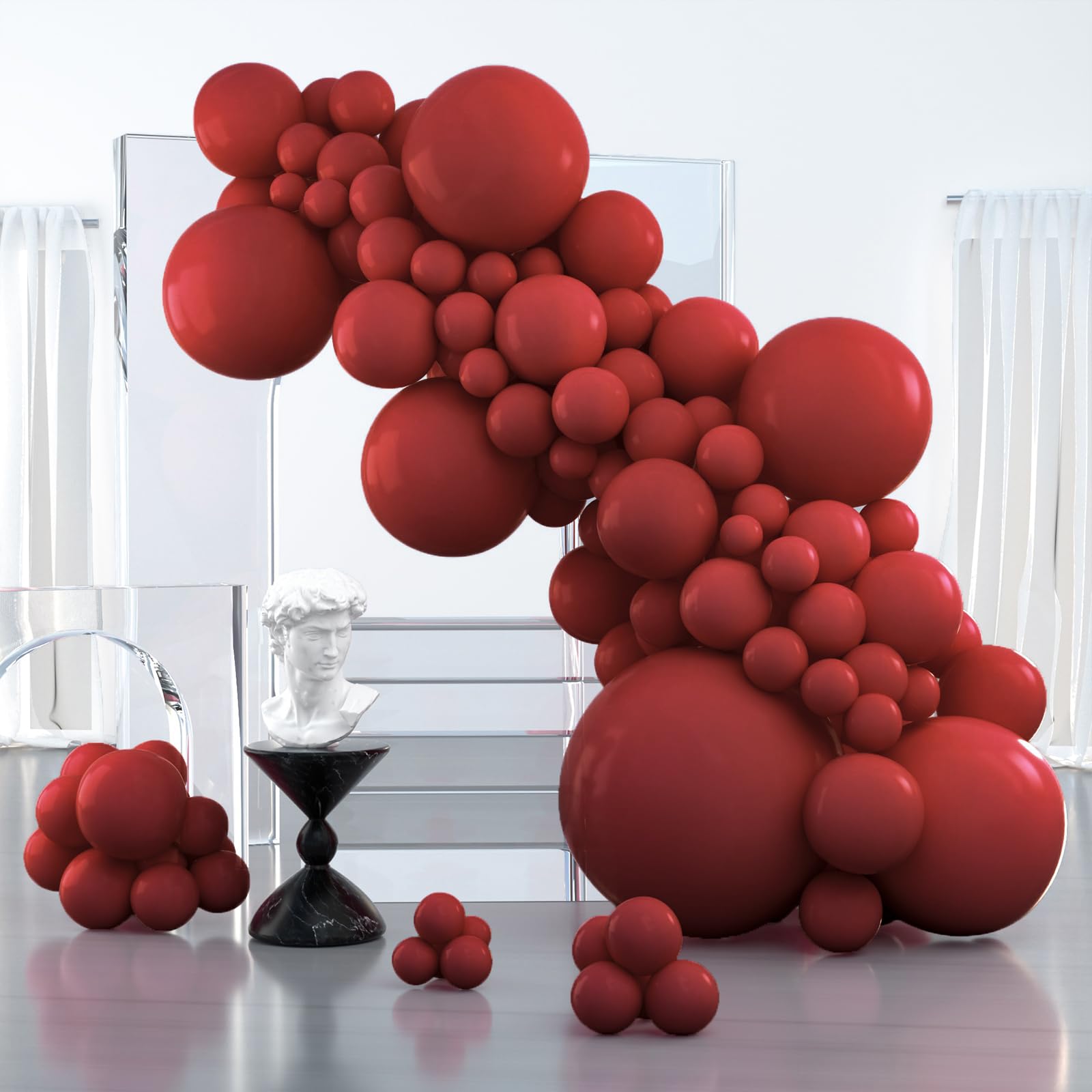Foto 1 | Balloon Partywoo, 127 Unidades, Color Rojo Rubí, Paquete De Diferentes Tamaños - Venta Internacional.