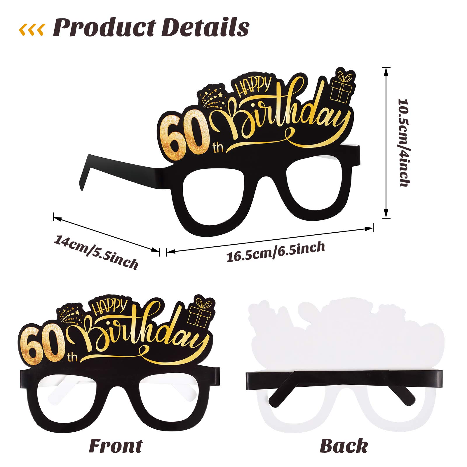 Foto 2 | Gafas De Sol De Cumpleaños Para Fiesta De 60 Cumpleaños De Sumind (24 Unidades) - Venta Internacional.