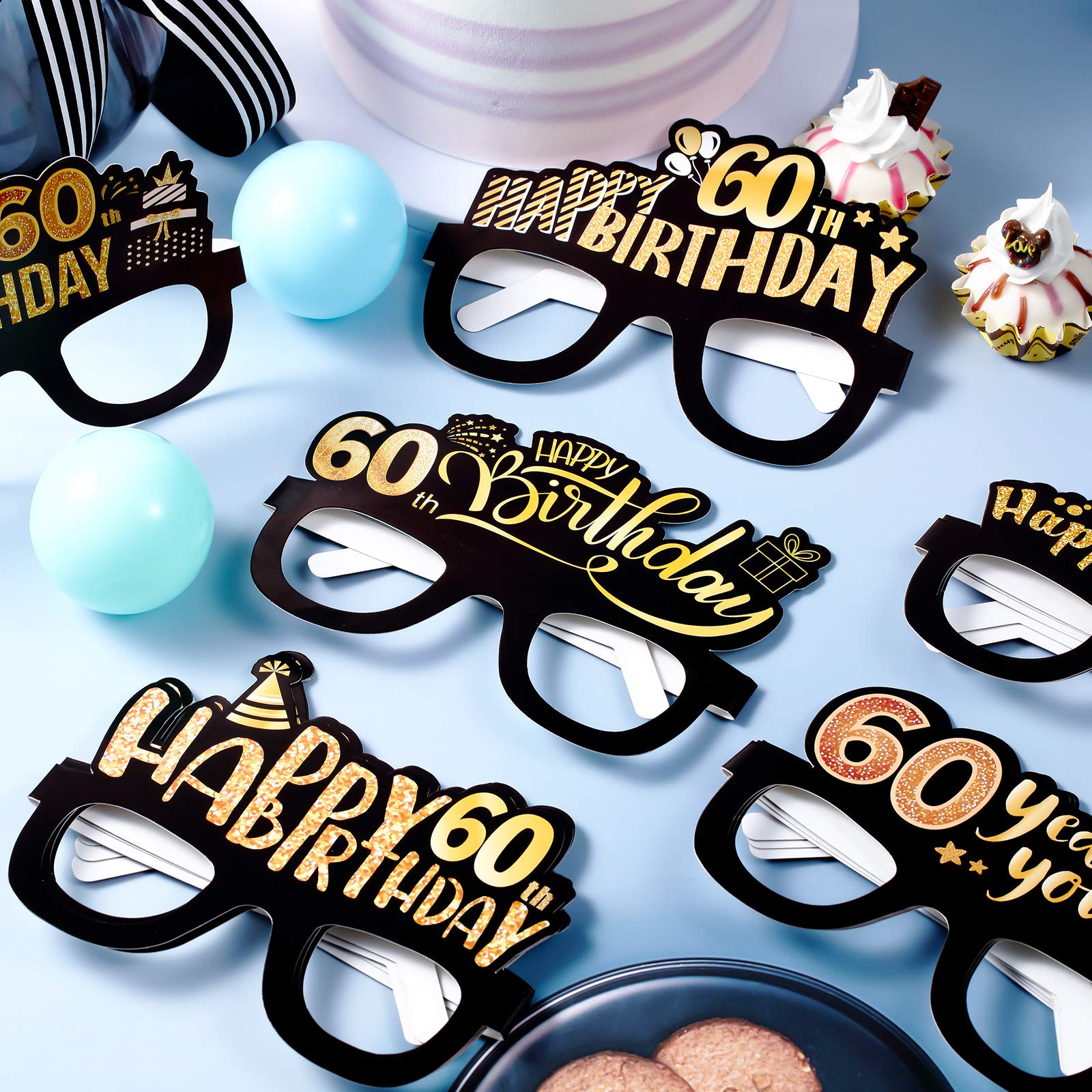 Foto 4 | Gafas De Sol De Cumpleaños Para Fiesta De 60 Cumpleaños De Sumind (24 Unidades) - Venta Internacional.