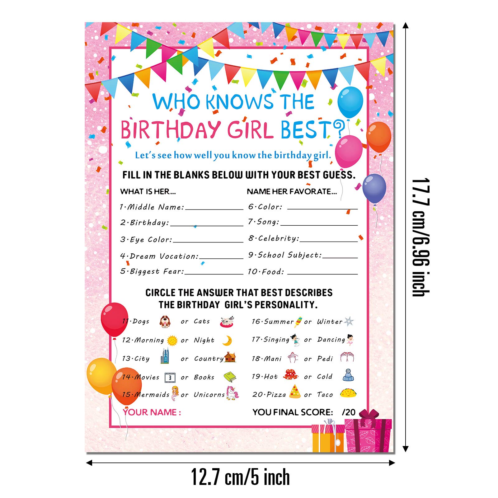 Foto 3 pulgar | Juego De Tarjetas Para Fiestas De Cumpleaños Skylety The Birthday Girl Best 50 Piezas - Venta Internacional.
