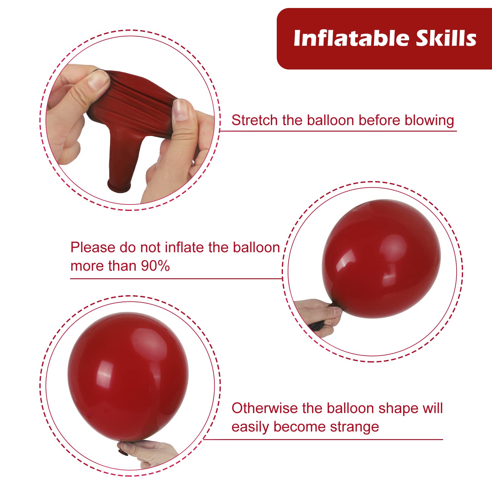 Foto 4 pulgar | Globos De Látex Rubfac, Rojo Rubí, 129 Unidades, Diferentes Tamaños, Con Kit - Venta Internacional.