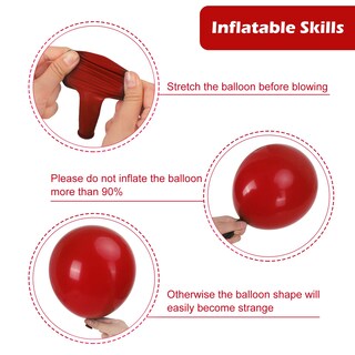 Foto 3 | Globos De Látex Rubfac, Rojo Rubí, 129 Unidades, Diferentes Tamaños, Con Kit - Venta Internacional.