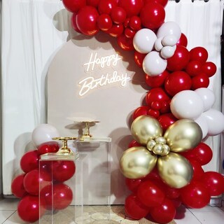 Foto 4 | Globos De Látex Rubfac, Rojo Rubí, 129 Unidades, Diferentes Tamaños, Con Kit - Venta Internacional.