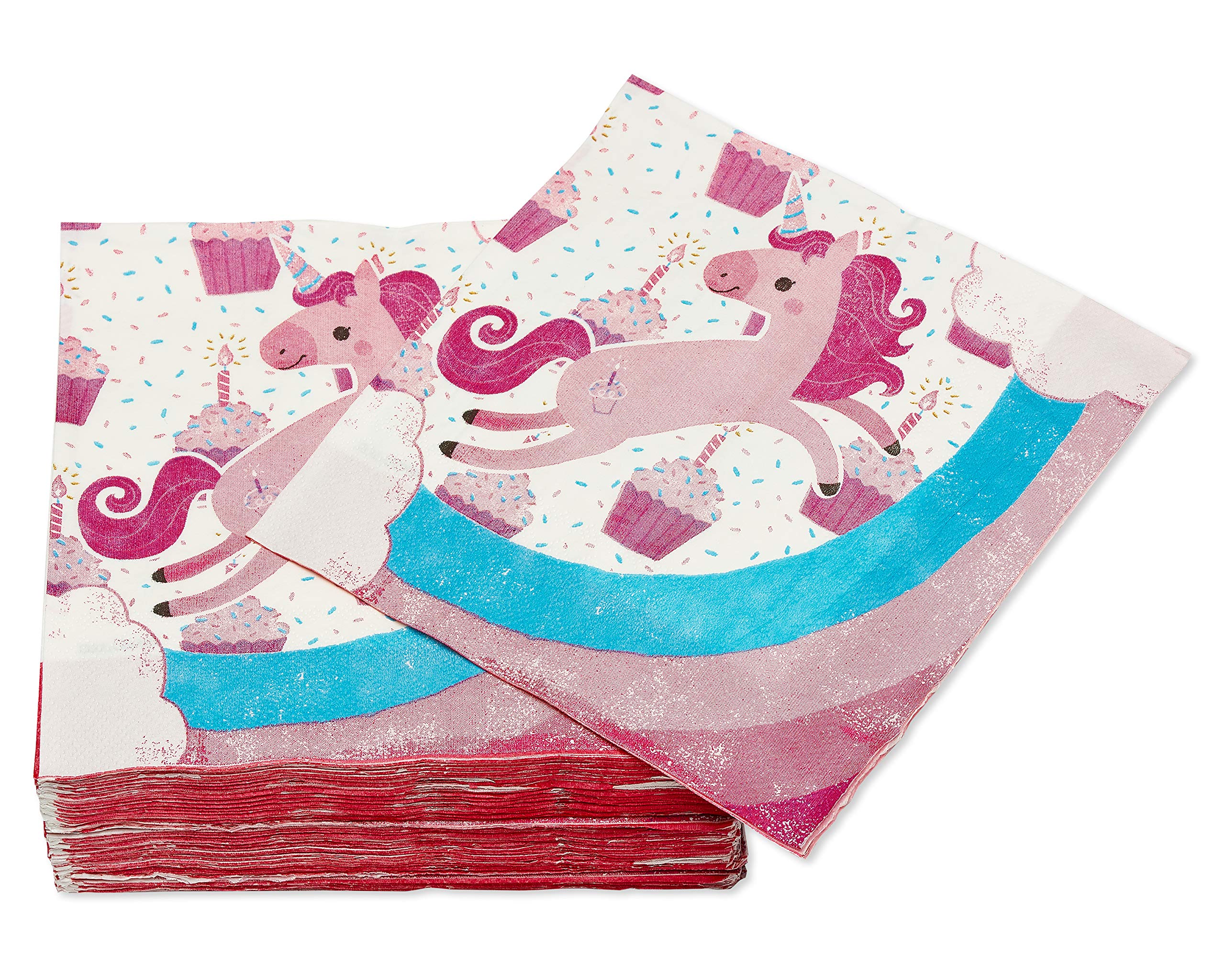 Foto 2 | Servilletas De Almuerzo Con Forma De Unicornio American Greetings De Party Supplies, 80 Unidades - Venta Internacional.