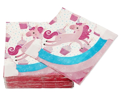 Foto 2 | Servilletas De Almuerzo Con Forma De Unicornio American Greetings De Party Supplies, 80 Unidades - Venta Internacional.