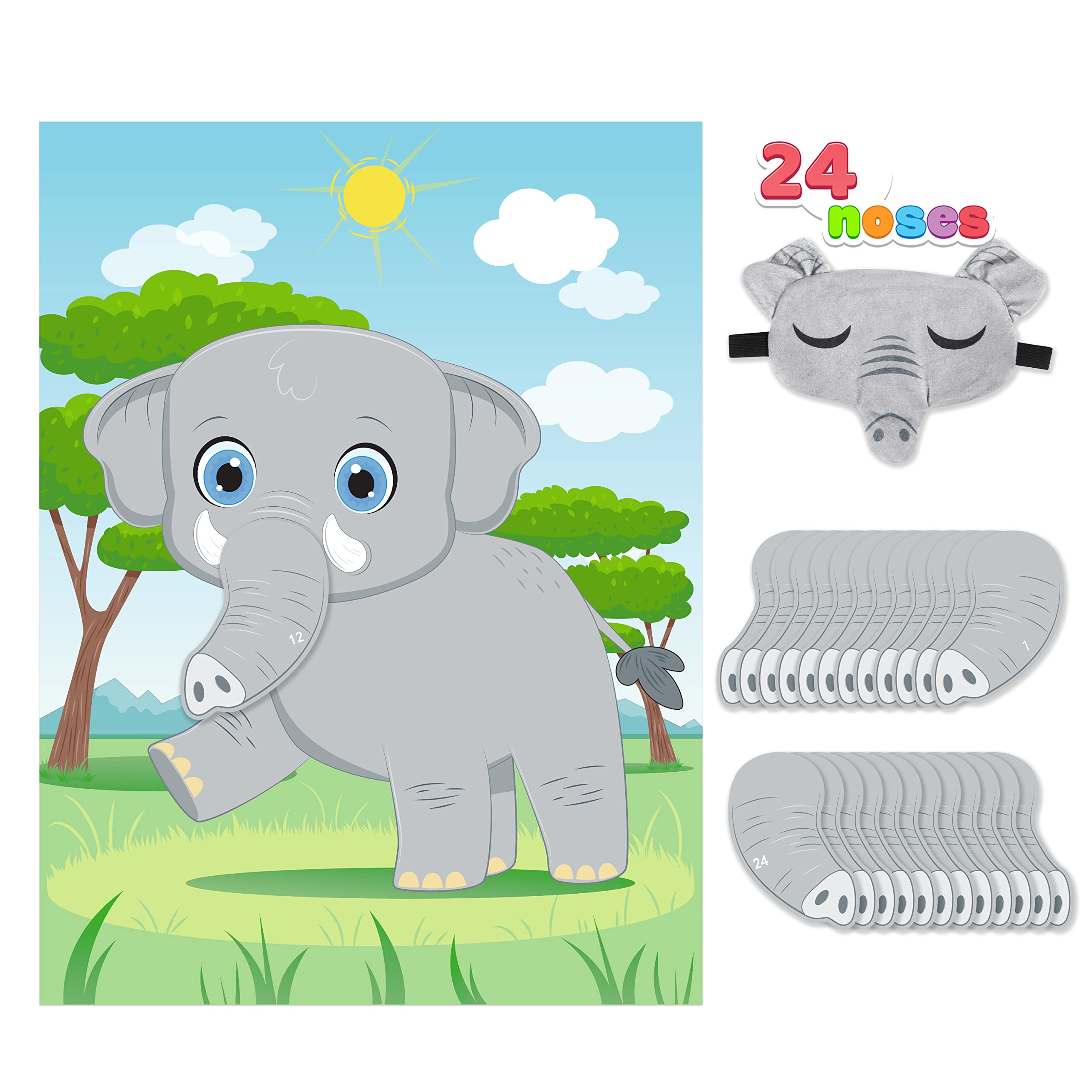 Foto 2 pulgar | Juego De Fiesta Joyin Pin The Nose On The Elephant Con Pegatinas - Venta Internacional.