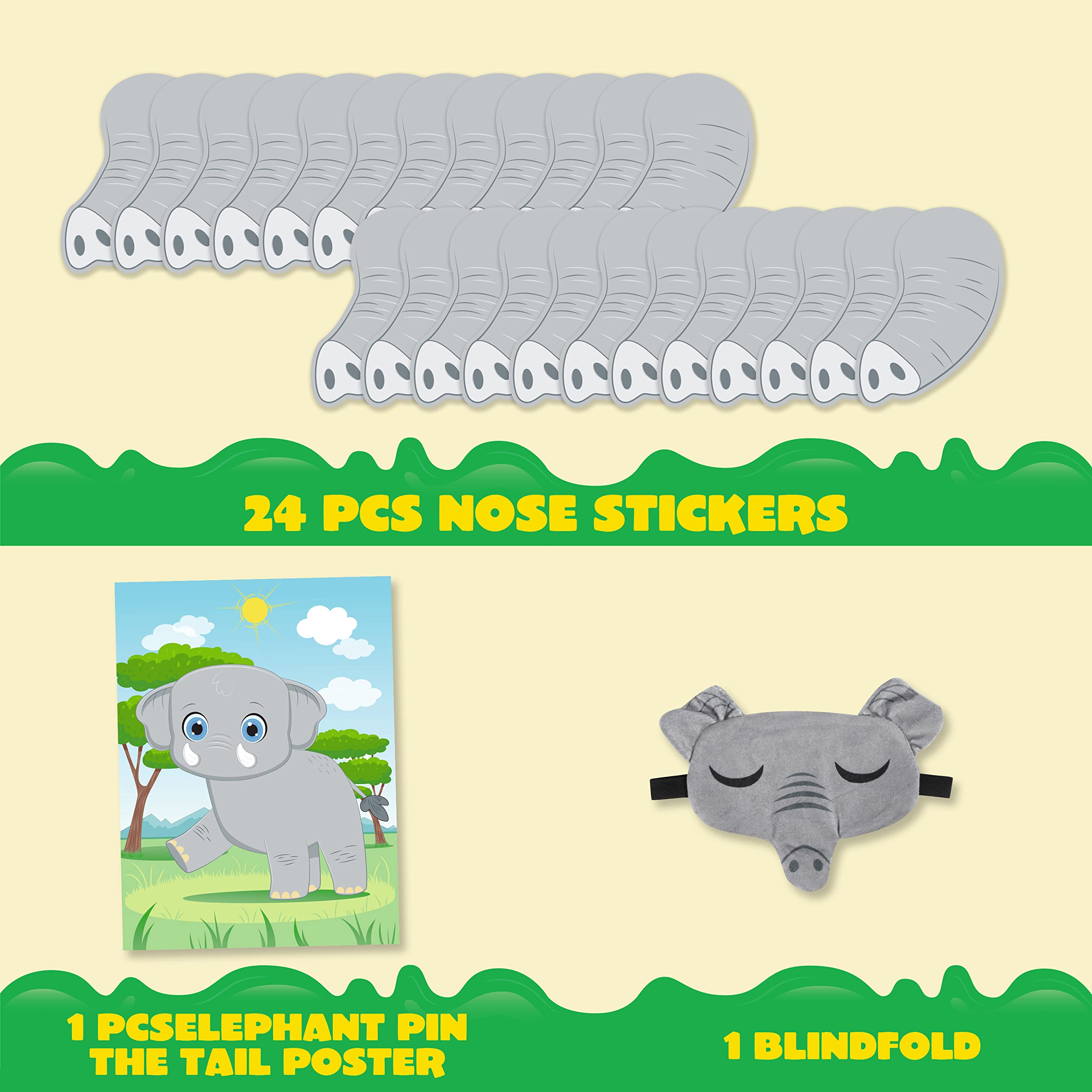 Foto 3 pulgar | Juego De Fiesta Joyin Pin The Nose On The Elephant Con Pegatinas - Venta Internacional.