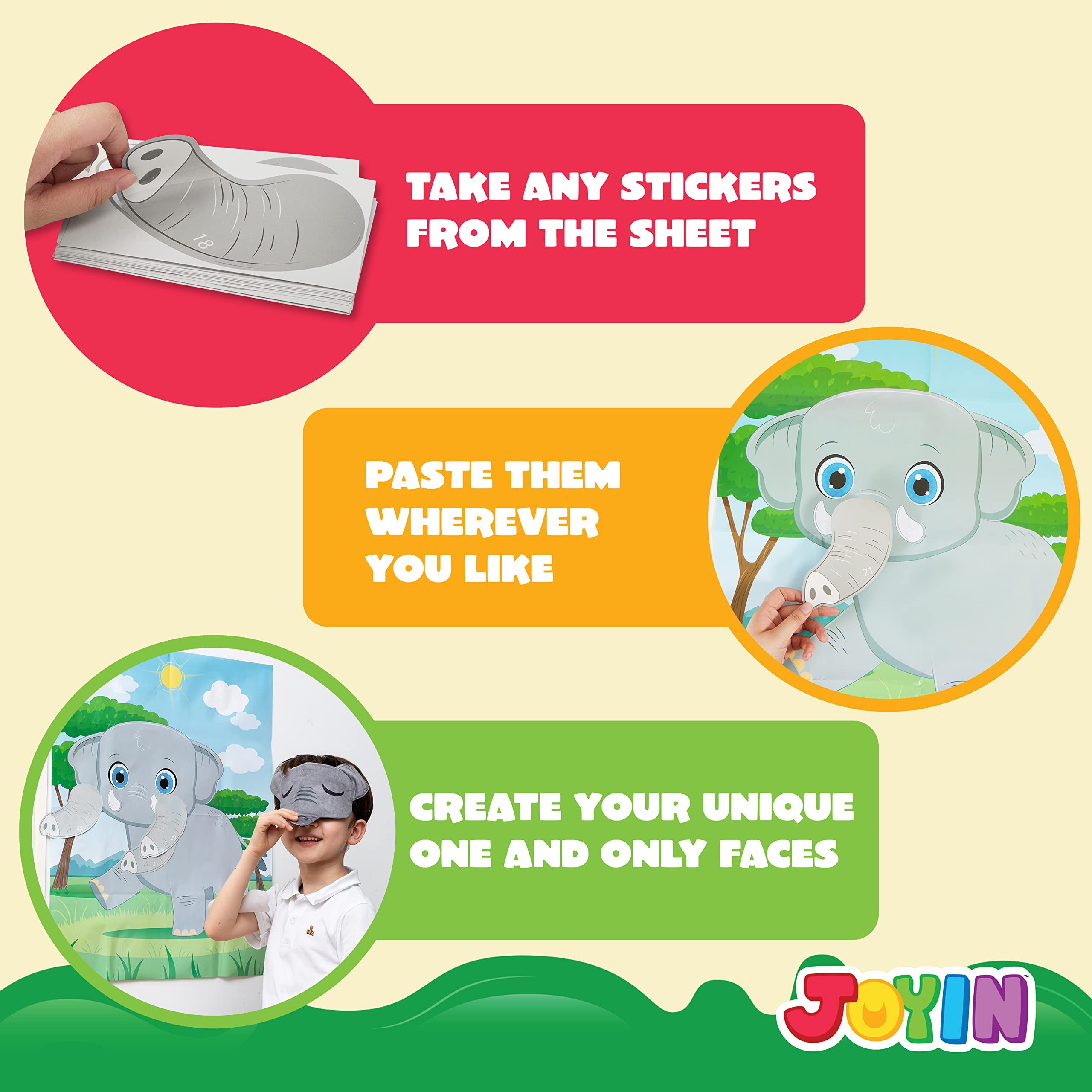 Foto 4 | Juego De Fiesta Joyin Pin The Nose On The Elephant Con Pegatinas - Venta Internacional.