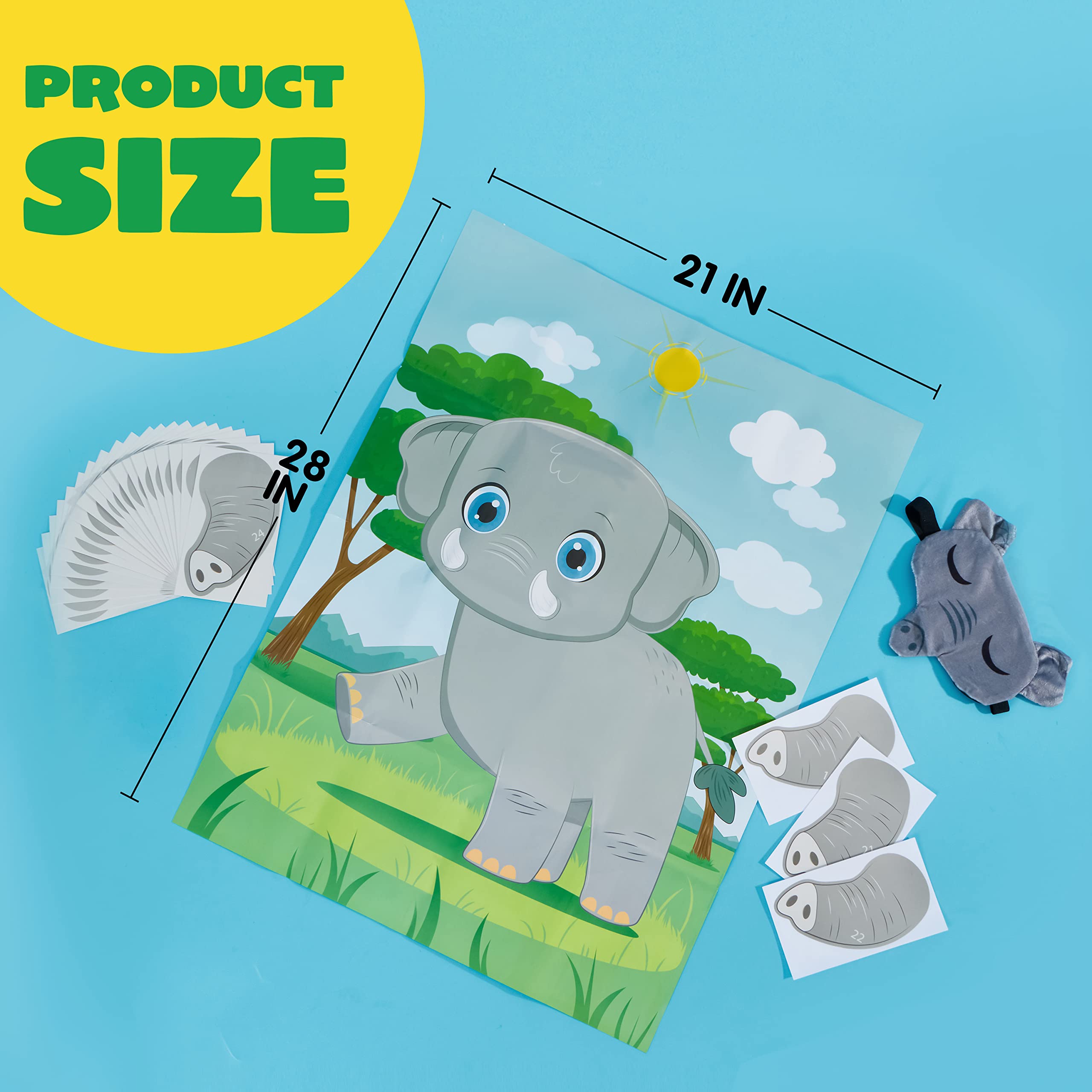 Foto 6 pulgar | Juego De Fiesta Joyin Pin The Nose On The Elephant Con Pegatinas - Venta Internacional.