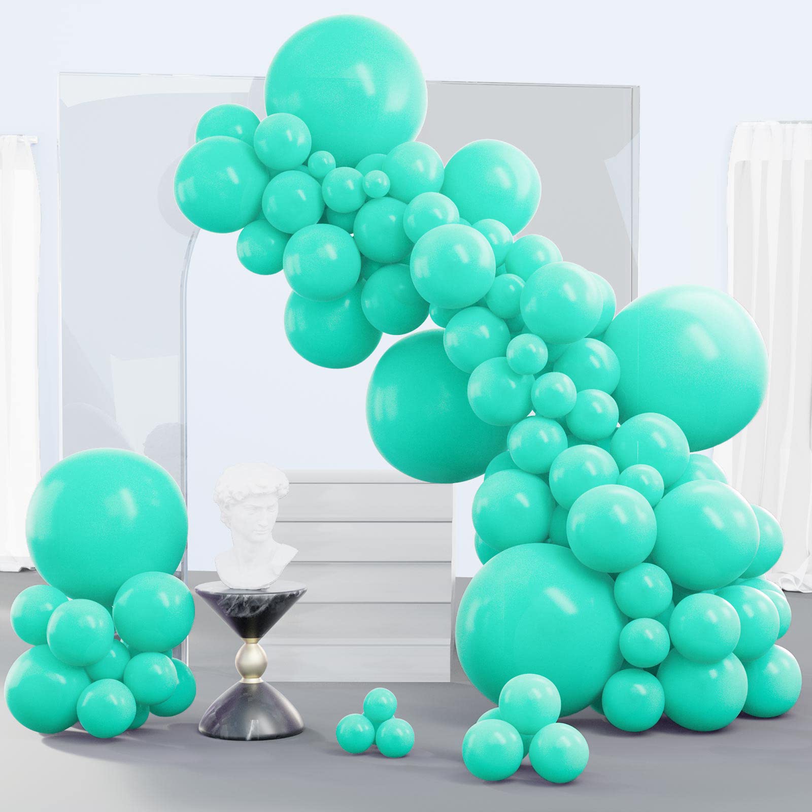 Foto 1 | Globo Partywoo Teal, 140 Unidades, Diferentes Tamaños, Para Guirnaldas - Venta Internacional.
