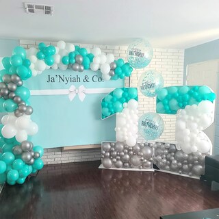 Foto 6 | Globo Partywoo Teal, 140 Unidades, Diferentes Tamaños, Para Guirnaldas - Venta Internacional.
