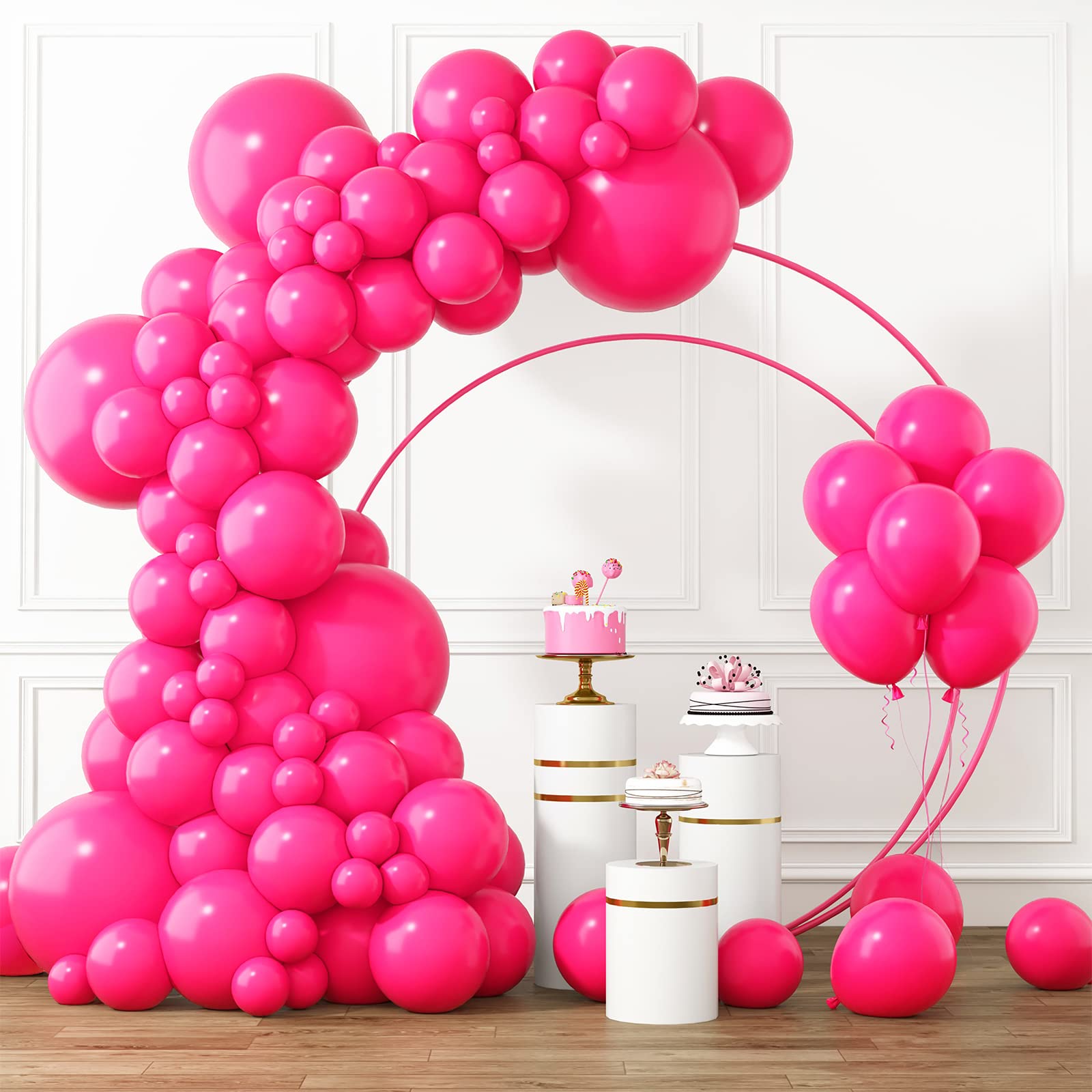 Foto 1 | Juego De Globos Rubfac De Látex Rosa Intenso, 105 Unidades, Con Cinta Y Pegamento - Venta Internacional.