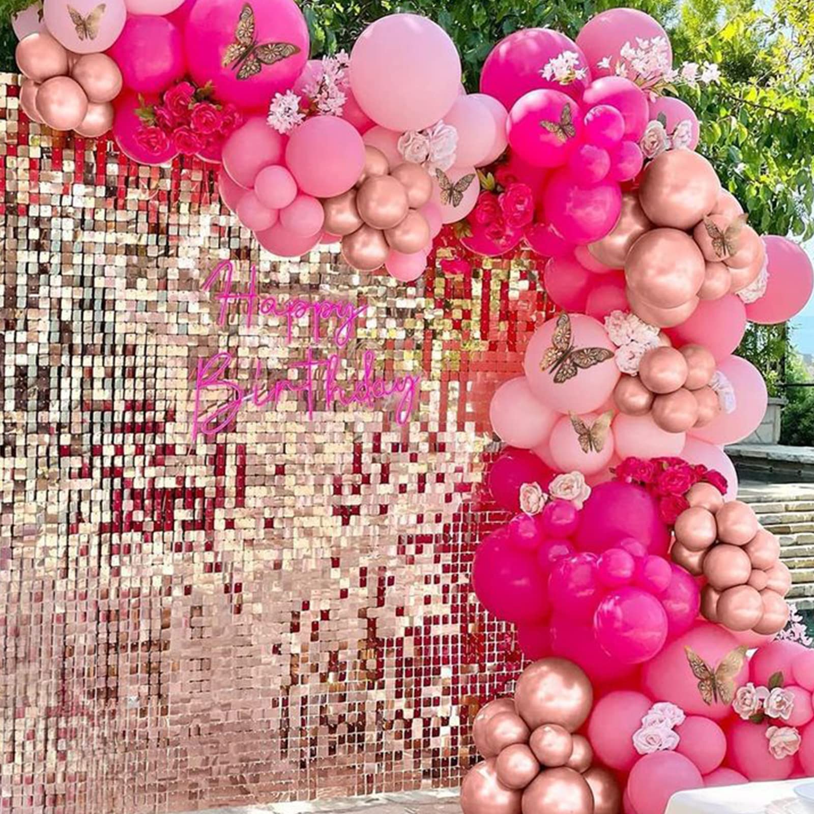 Foto 7 pulgar | Juego De Globos Rubfac De Látex Rosa Intenso, 105 Unidades, Con Cinta Y Pegamento - Venta Internacional.