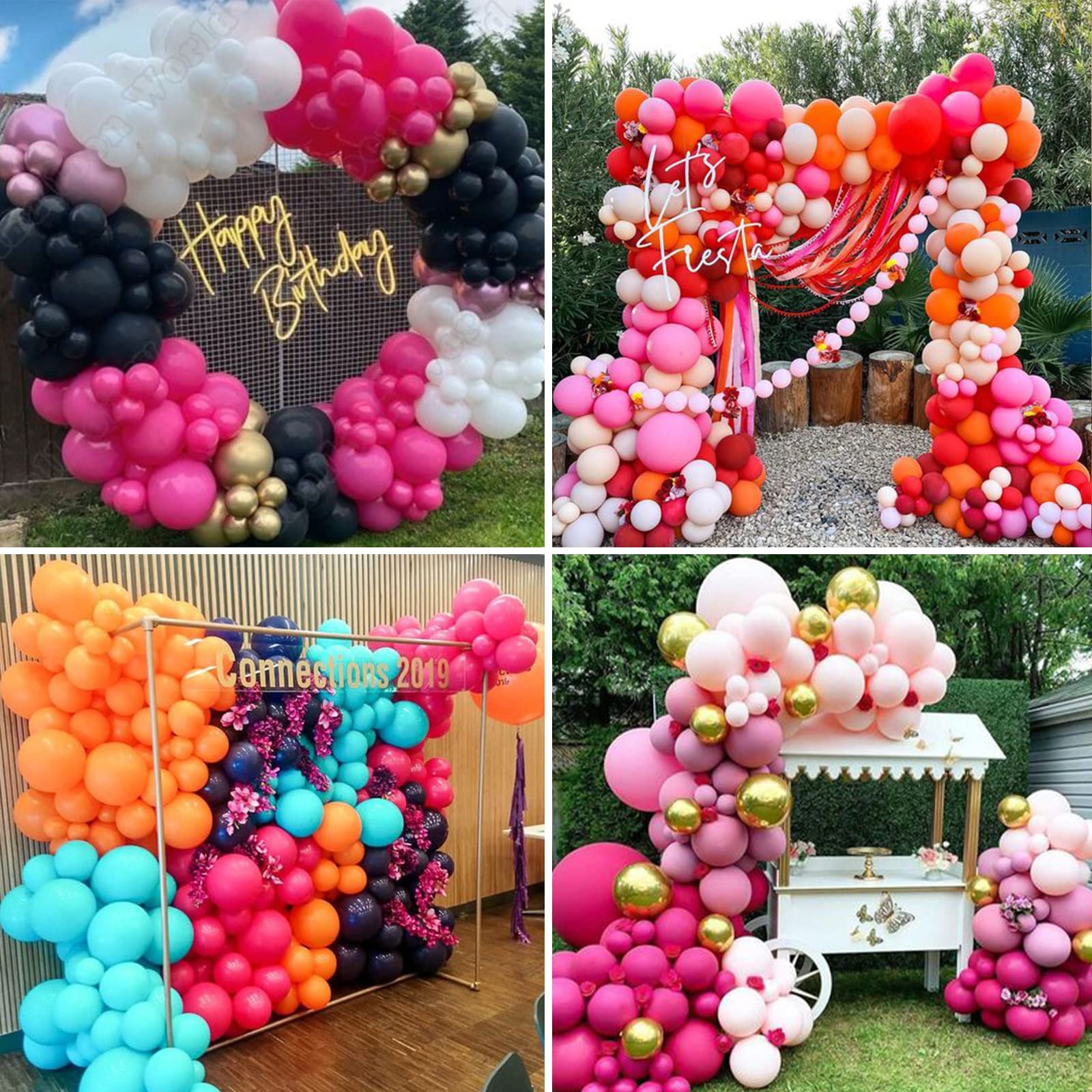 Foto 7 | Juego De Globos Rubfac De Látex Rosa Intenso, 105 Unidades, Con Cinta Y Pegamento - Venta Internacional.
