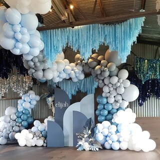 Foto 6 | Balloon Partywoo Pale Aqua, 120 Unidades, Color Azul Bohemio, Diferentes Tamaños - Venta Internacional.