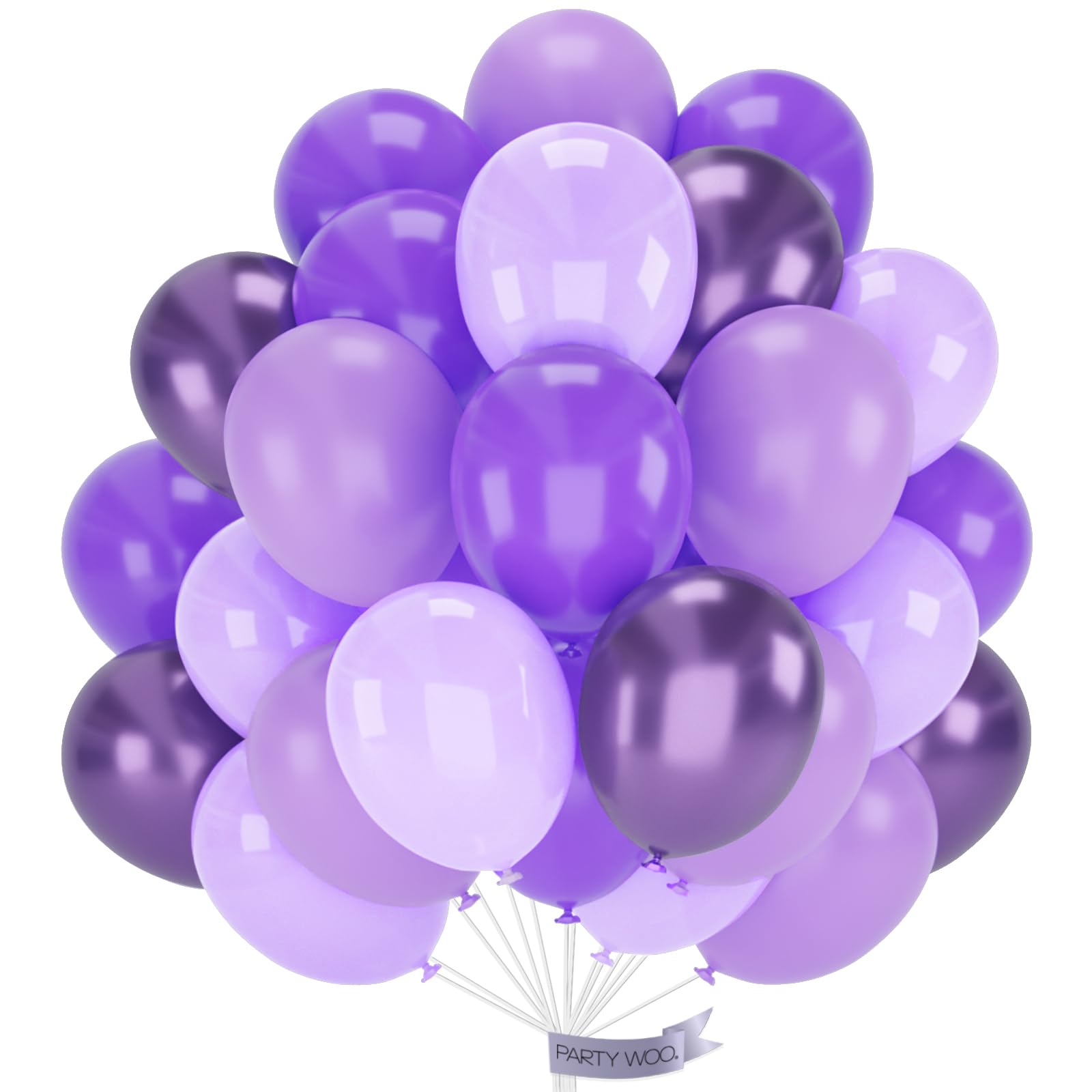 Foto 2 pulgar | Globos Partywoo, 70 Unidades, 30 Cm, Color Lila Pastel Y Violeta - Venta Internacional.