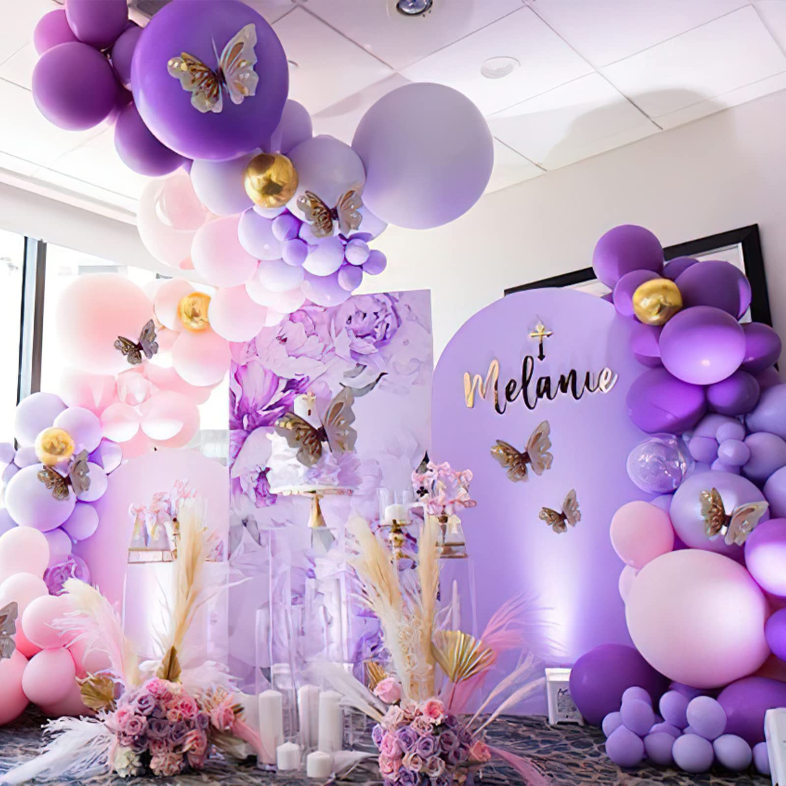 Foto 2 | Globos Partywoo, 70 Unidades, 30 Cm, Color Lila Pastel Y Violeta - Venta Internacional.
