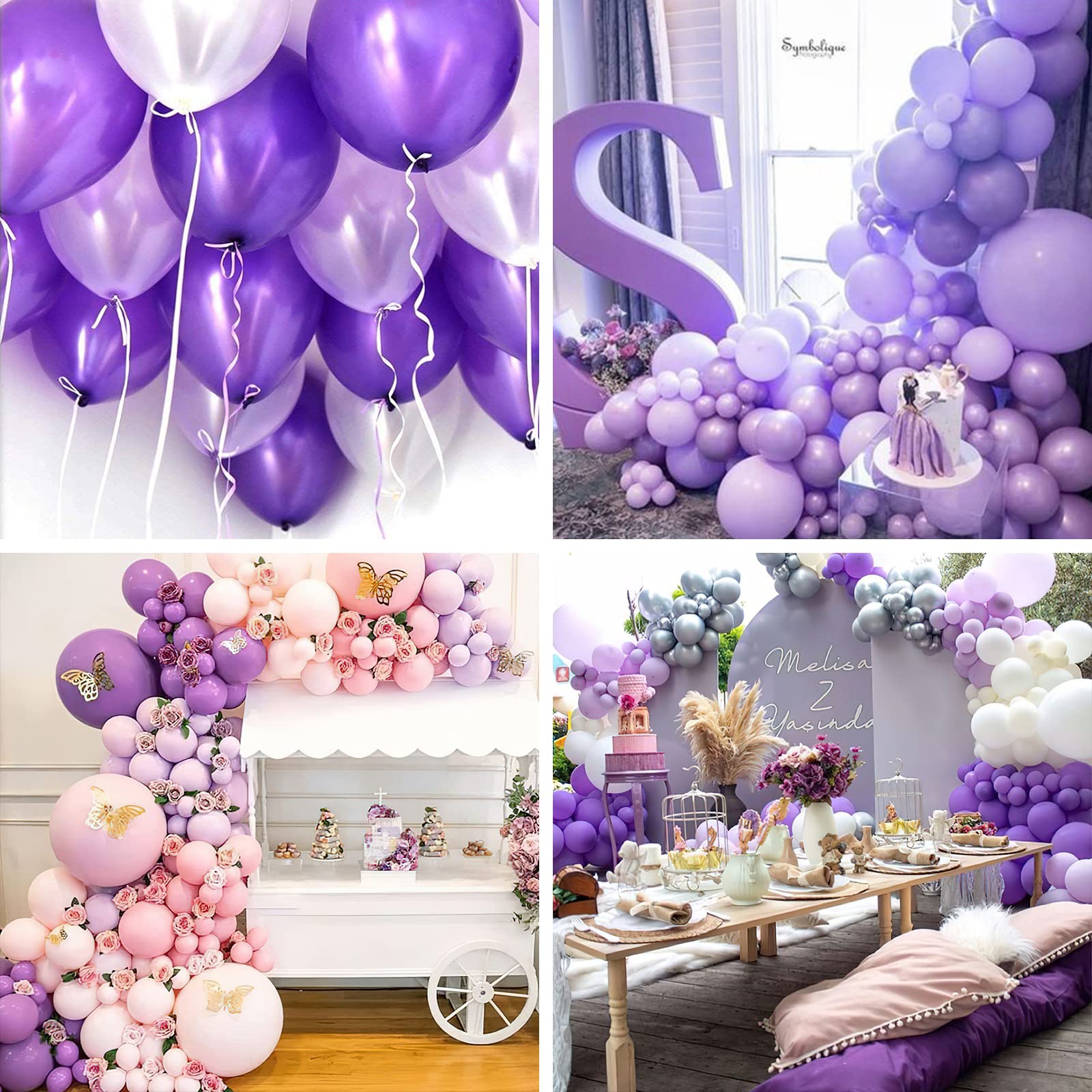 Foto 4 pulgar | Globos Partywoo, 70 Unidades, 30 Cm, Color Lila Pastel Y Violeta - Venta Internacional.