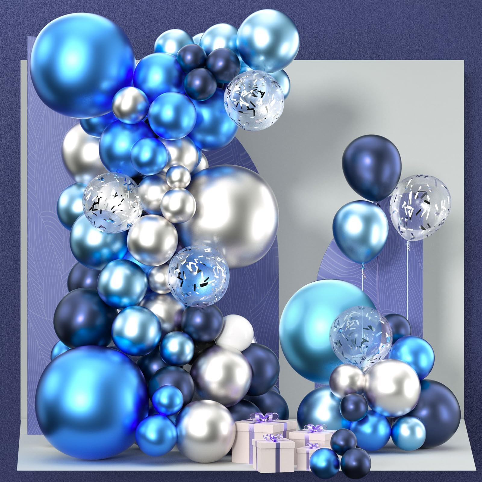 Foto 2 pulgar | Kit De Guirnaldas Con Globos Partywoo Blue Shades 130 Unidades - Venta Internacional.