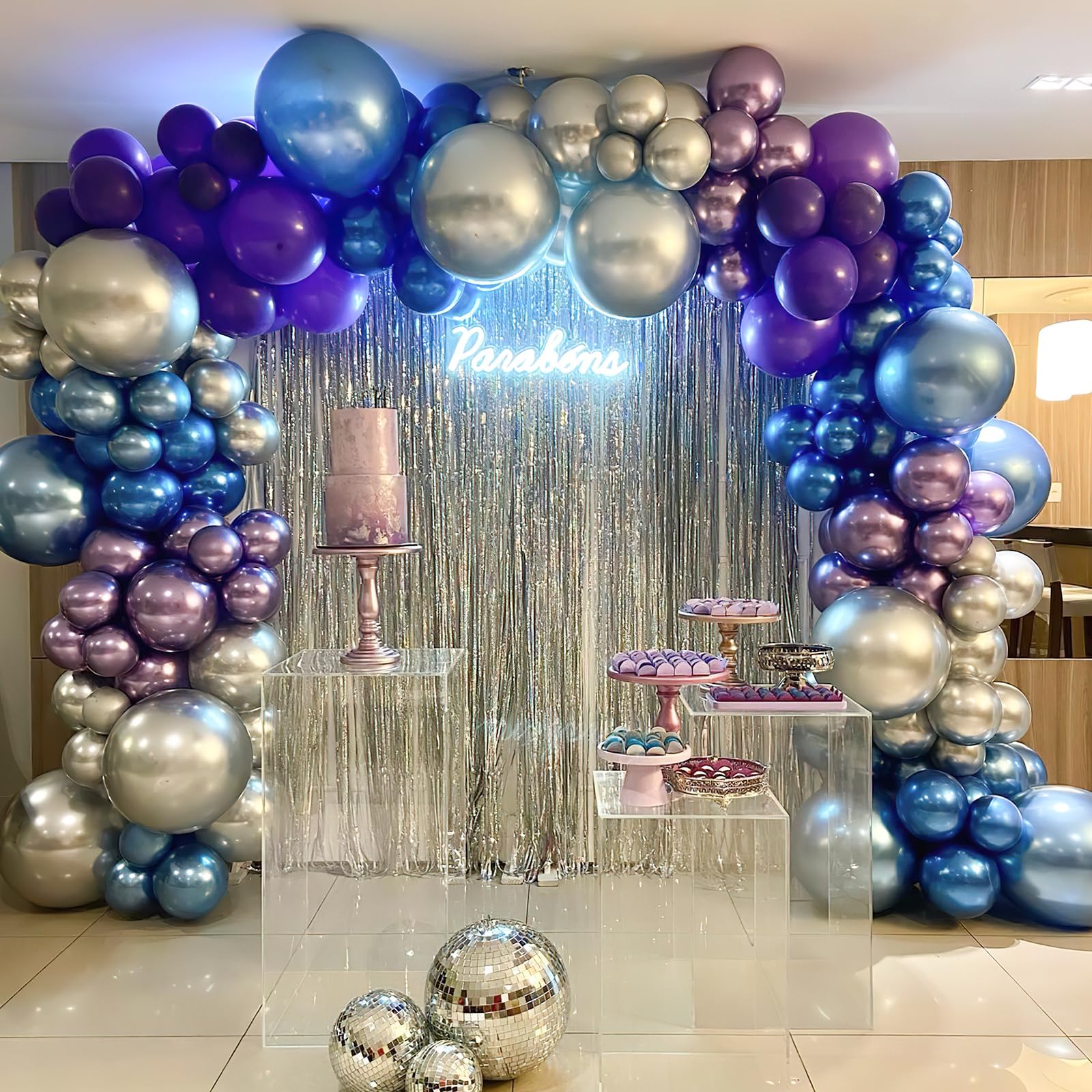 Foto 5 | Kit De Guirnaldas Con Globos Partywoo Blue Shades 130 Unidades - Venta Internacional.