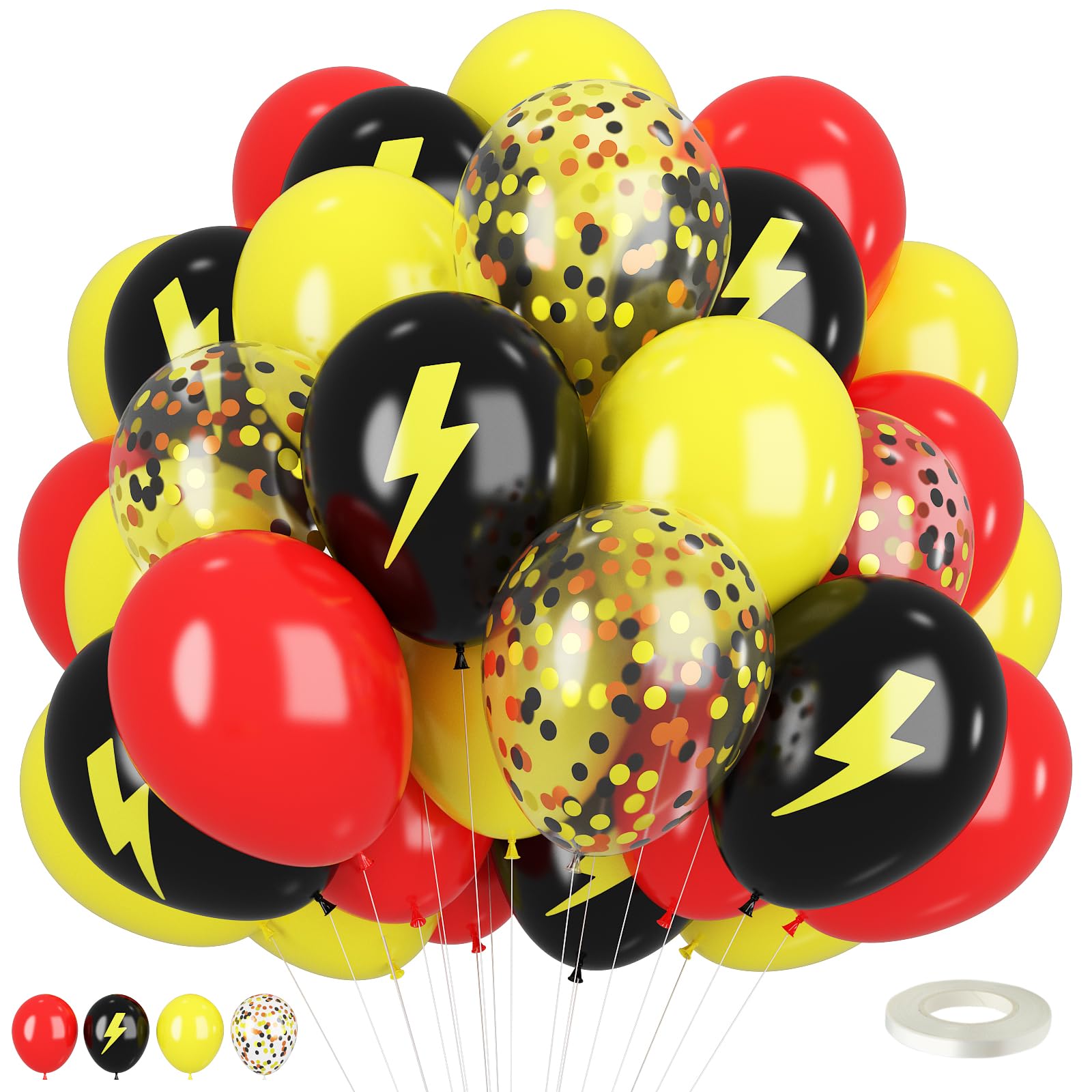 Foto 2 pulgar | Globos Feyg Poke Con Estampado De Relámpagos, 30 Cm, Rojo/amarillo/negro - Venta Internacional.