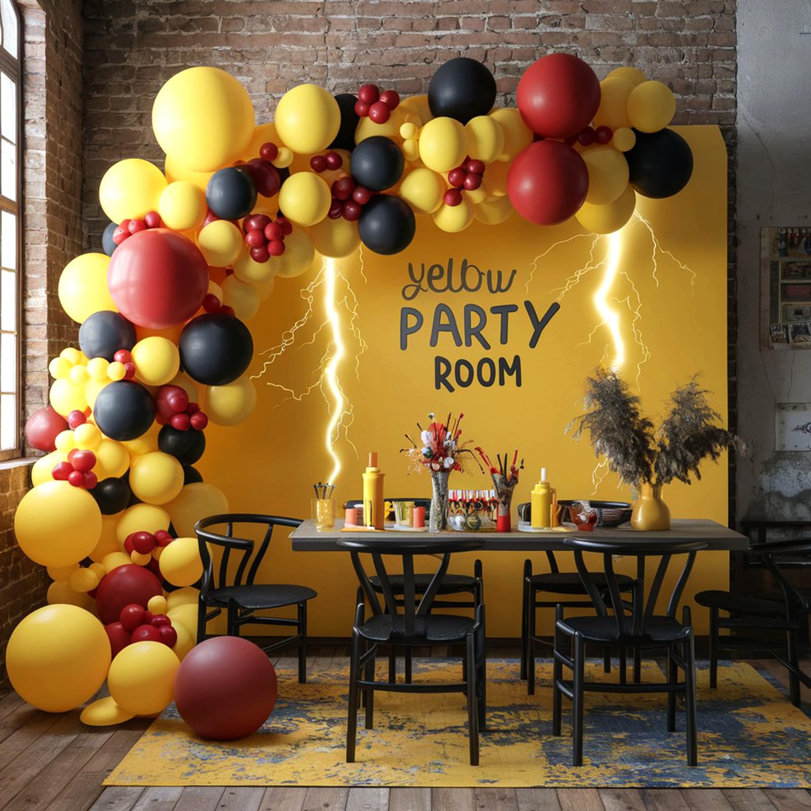 Foto 5 pulgar | Globos Feyg Poke Con Estampado De Relámpagos, 30 Cm, Rojo/amarillo/negro - Venta Internacional.