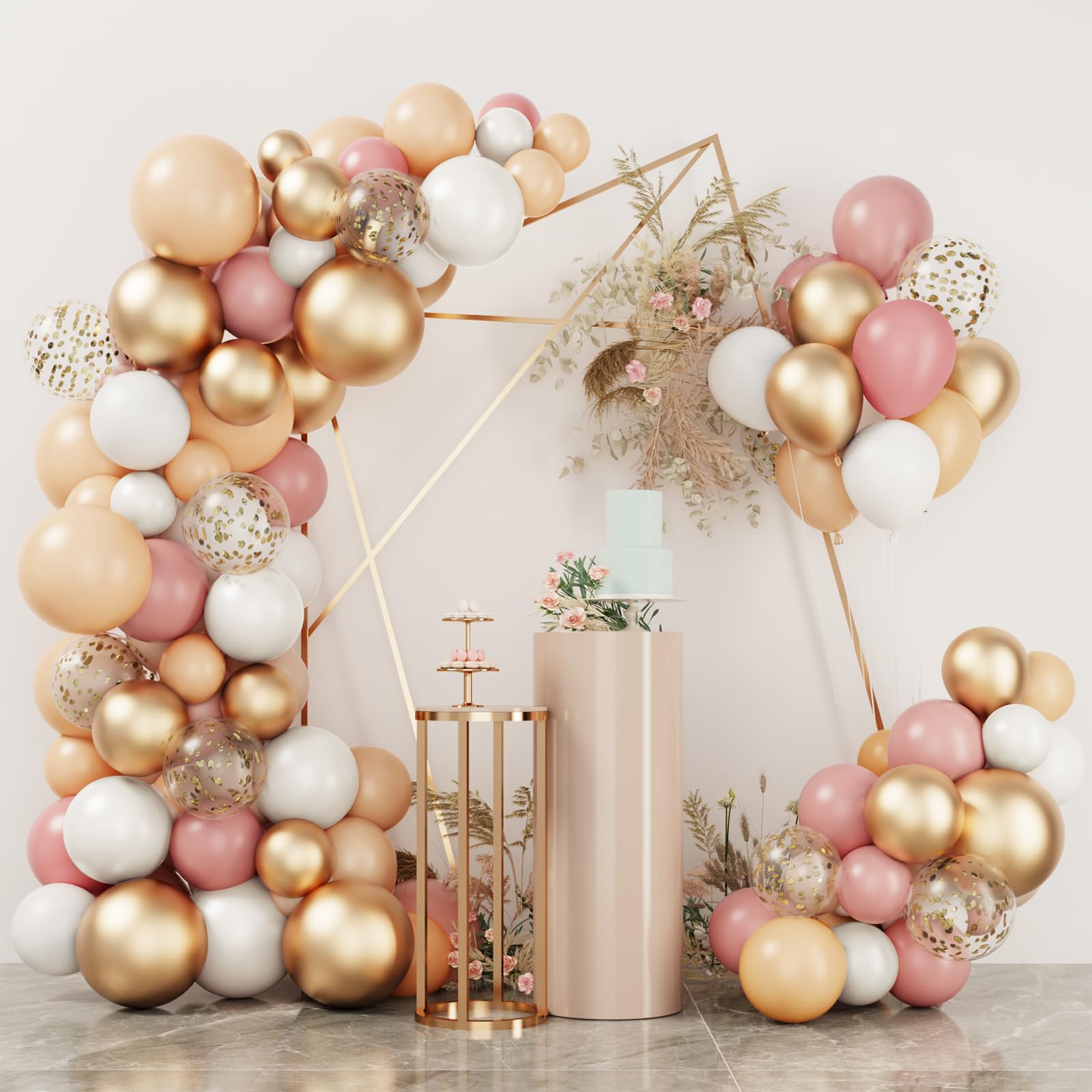 Kit Con Forma De Arco Con Forma De Guirnalda De Globos Rubfac, Rosa Rubí, Para Decoración De Fiestas - Venta Internacional.