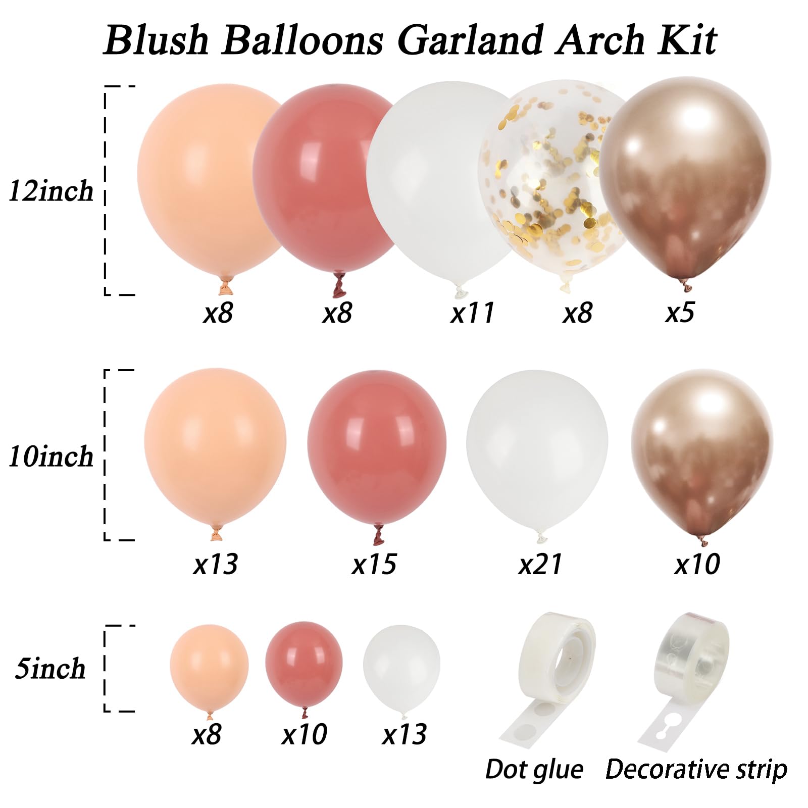 Foto 2 | Kit Con Forma De Arco Con Forma De Guirnalda De Globos Rubfac, Rosa Rubí, Para Decoración De Fiestas - Venta Intern