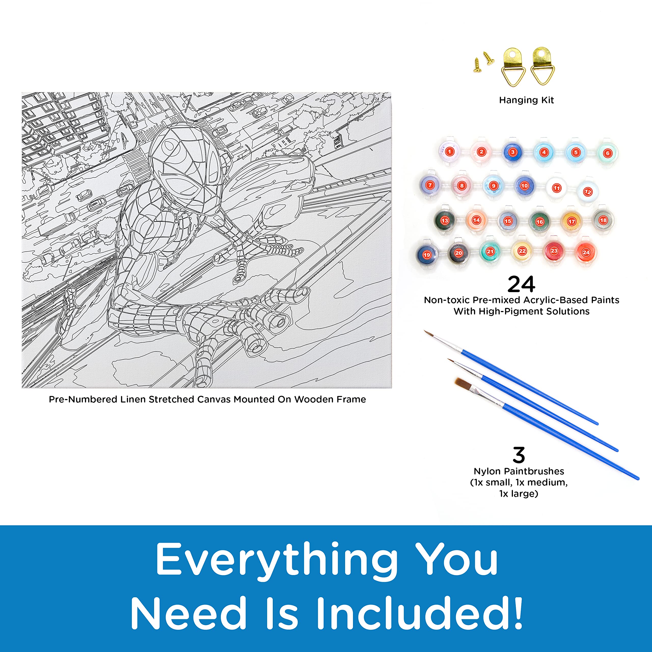 Foto 4 pulgar | Kit Paint By Number Aquarius Spider-man Web Crawler 40 X 50 Cm - Venta Internacional.