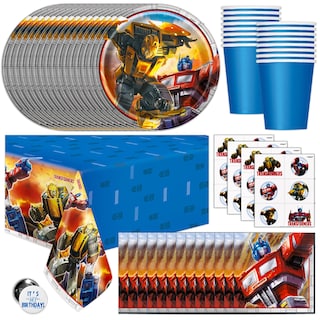 Foto 1 | Artículos Para Fiestas Transformers Birthday Serves 16 Con Mantel - Venta Internacional.