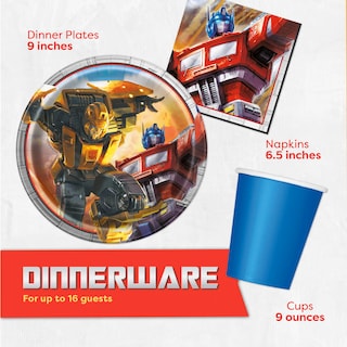 Foto 5 | Artículos Para Fiestas Transformers Birthday Serves 16 Con Mantel - Venta Internacional.