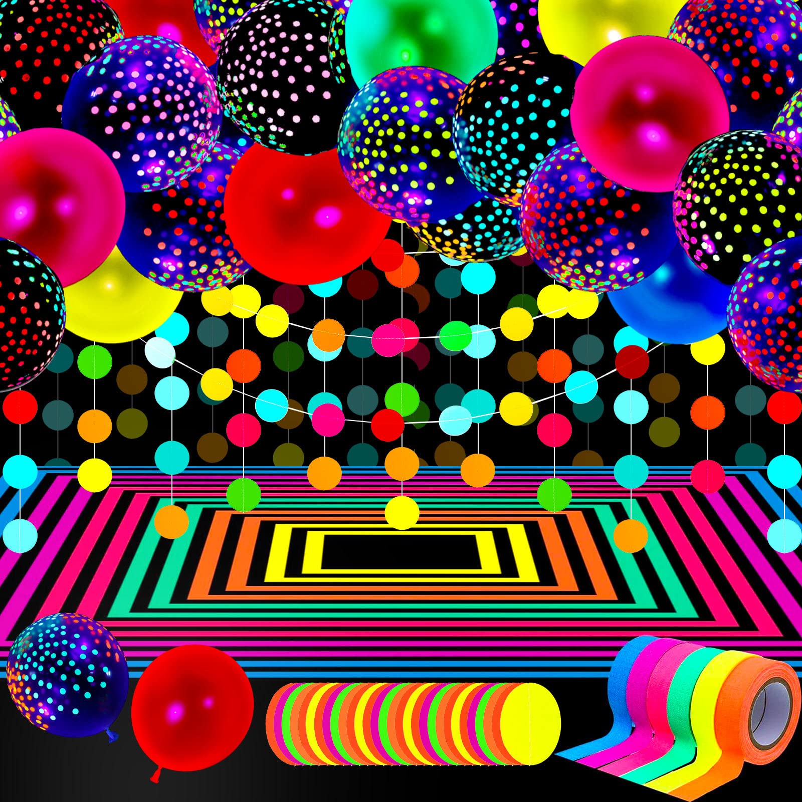Foto 1 | Artículos De Fiesta Skylety Glow In The Dark Neon Con Globos - Venta Internacional.