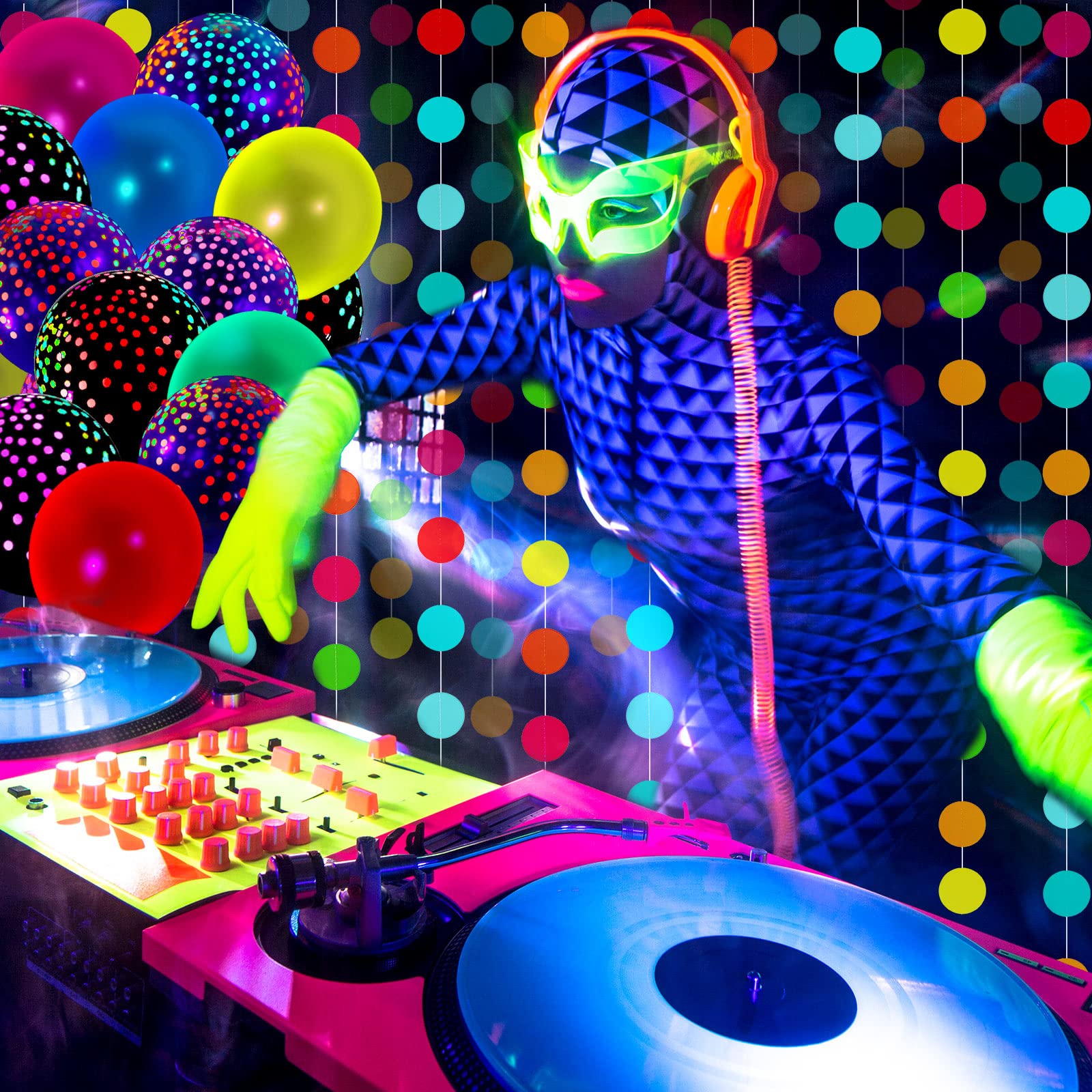 Foto 2 | Artículos De Fiesta Skylety Glow In The Dark Neon Con Globos - Venta Internacional.