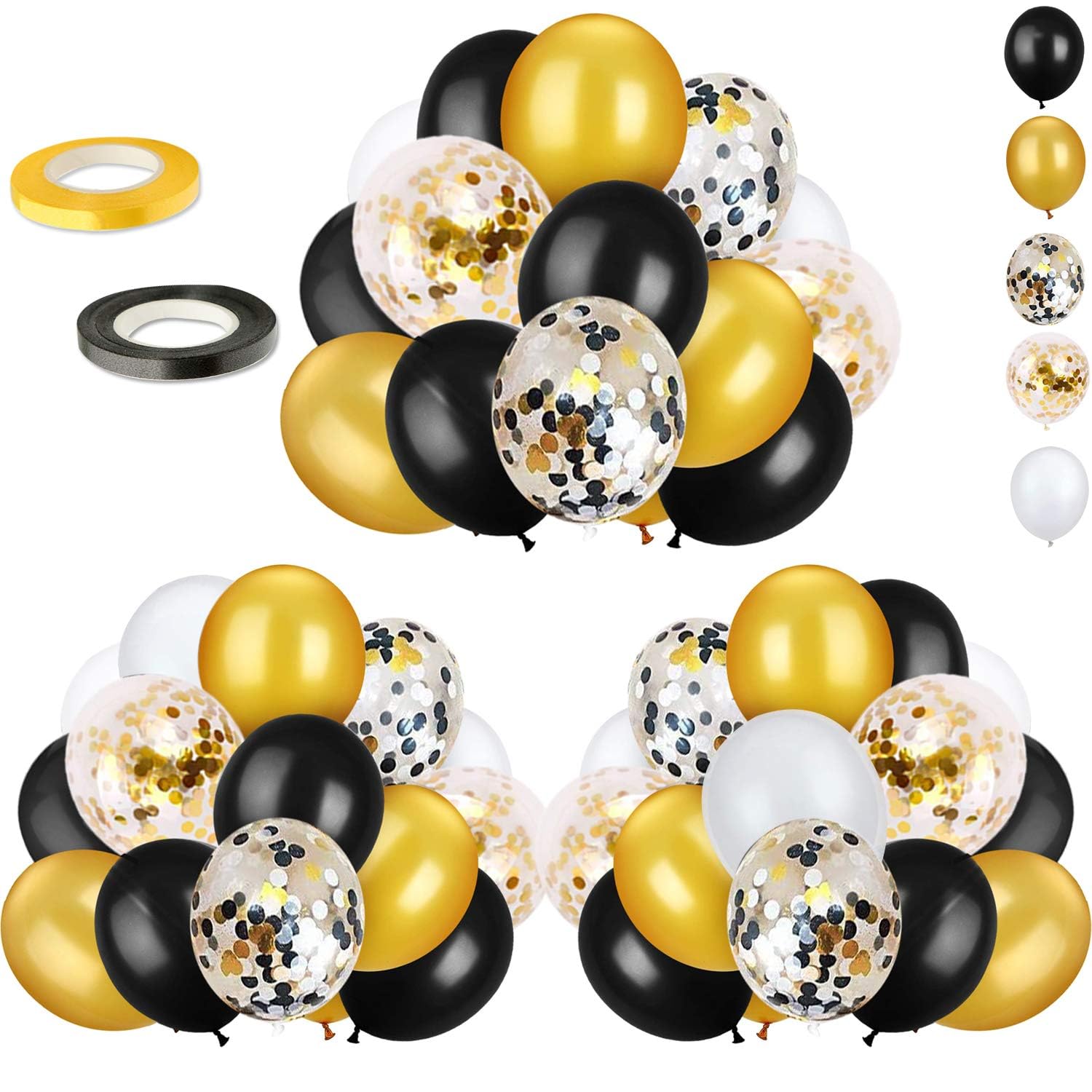 Foto 2 pulgar | Kit De Globos Oumuamua, Confeti Negro Y Dorado, 12 Pulgadas (paquete De 72) - Venta Internacional.