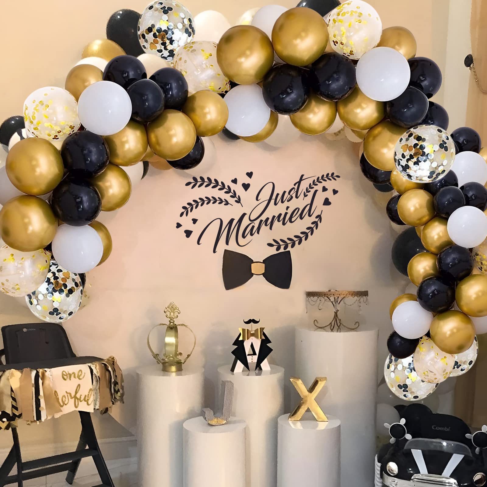Foto 4 pulgar | Kit De Globos Oumuamua, Confeti Negro Y Dorado, 12 Pulgadas (paquete De 72) - Venta Internacional.