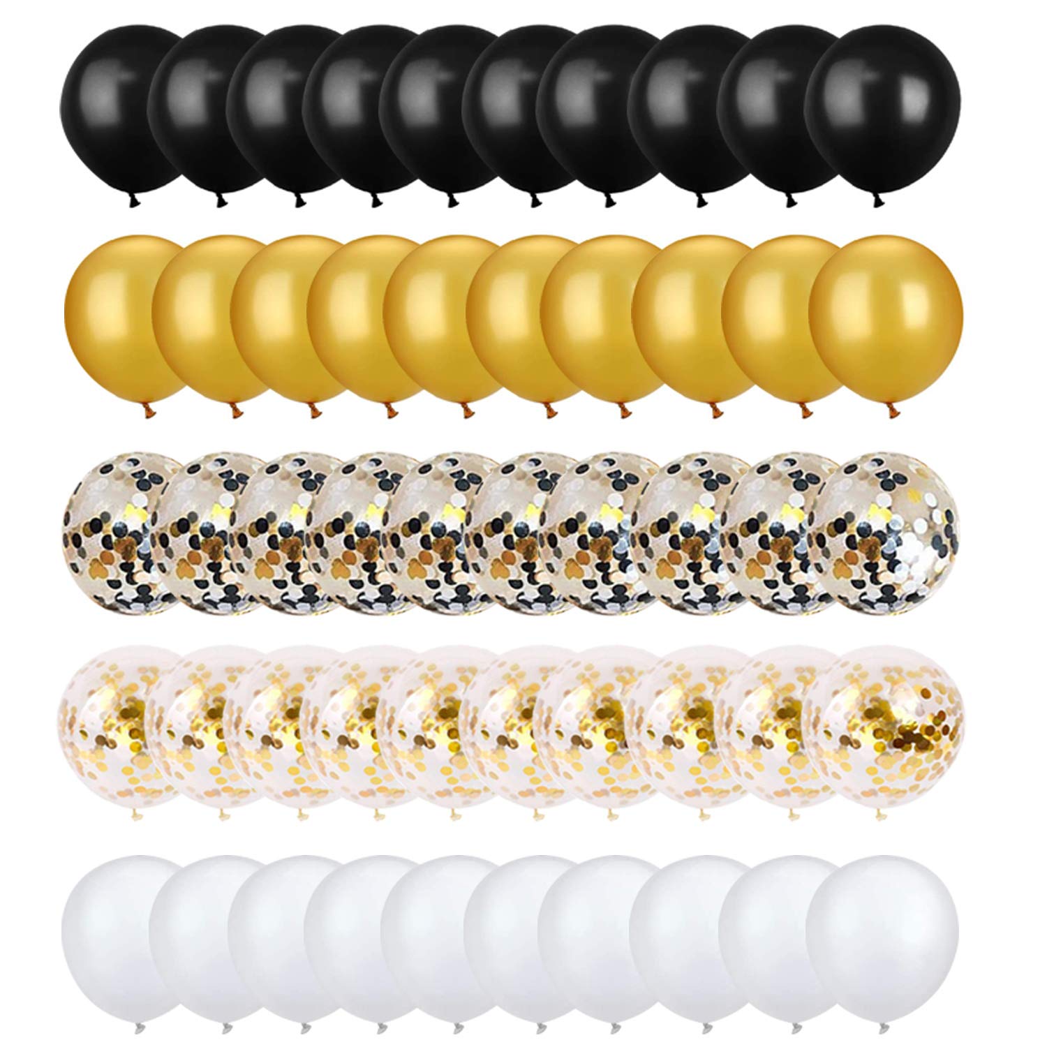 Foto 5 pulgar | Kit De Globos Oumuamua, Confeti Negro Y Dorado, 12 Pulgadas (paquete De 72) - Venta Internacional.