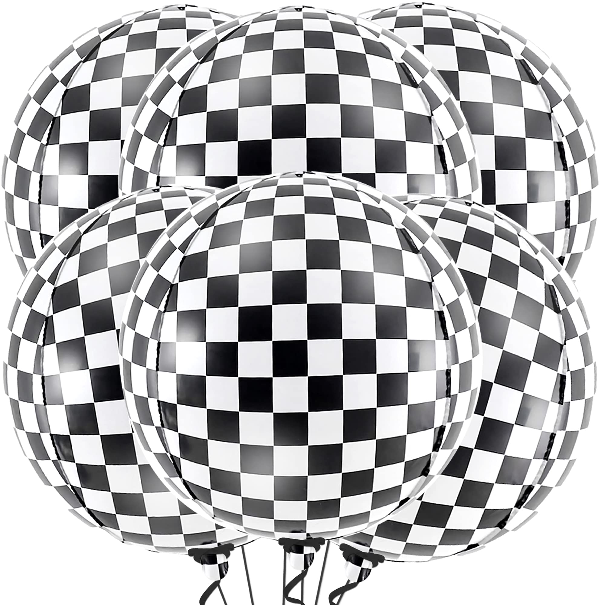 Foto 2 pulgar | Globos Katchon A Cuadros Blancos Y Negros De 22 Cm, Paquete De 6 - Venta Internacional.