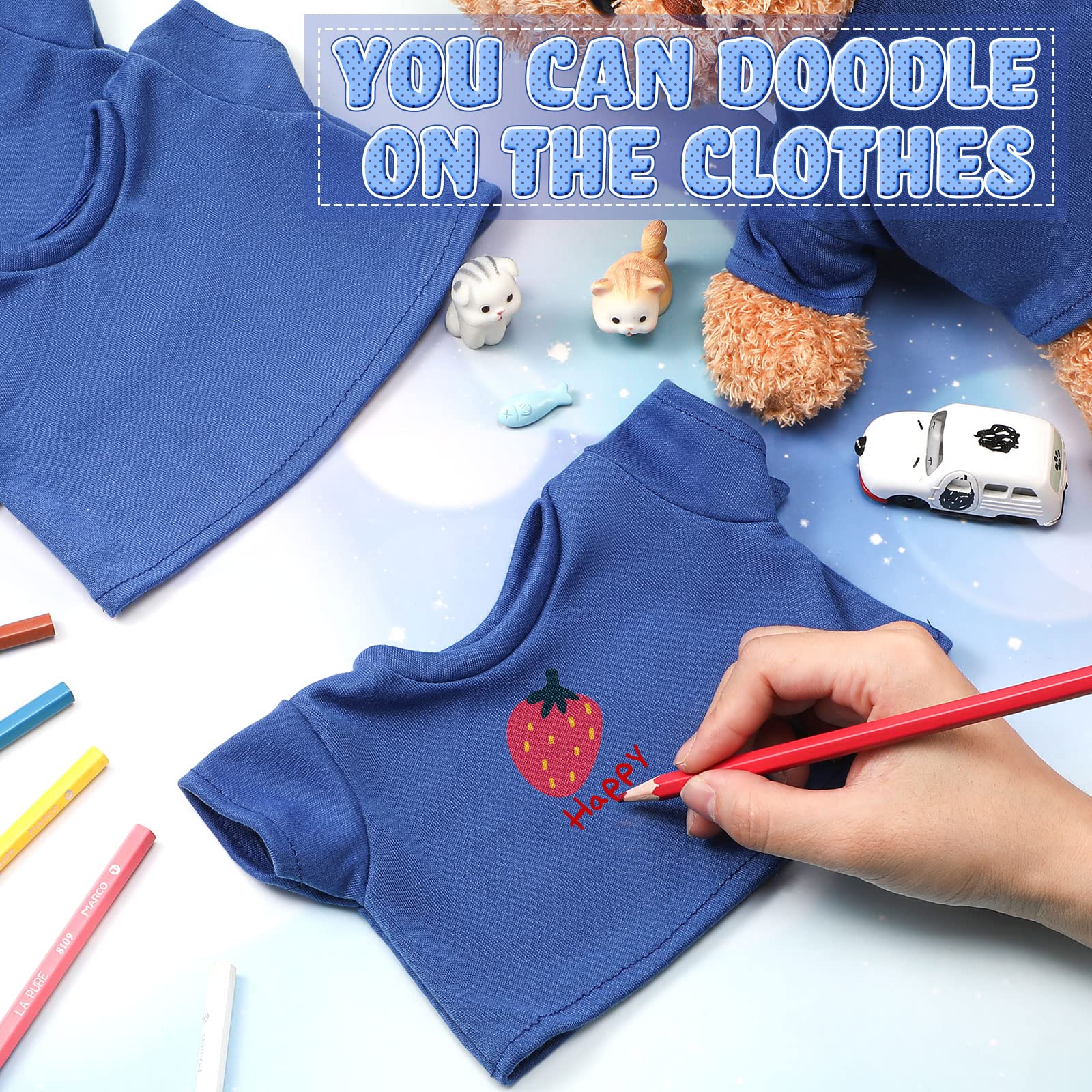 Foto 7 | Camiseta Básica Skylety De Bear Clothes Para Osos De Peluche De 35 A 45 Cm - Venta Internacional.