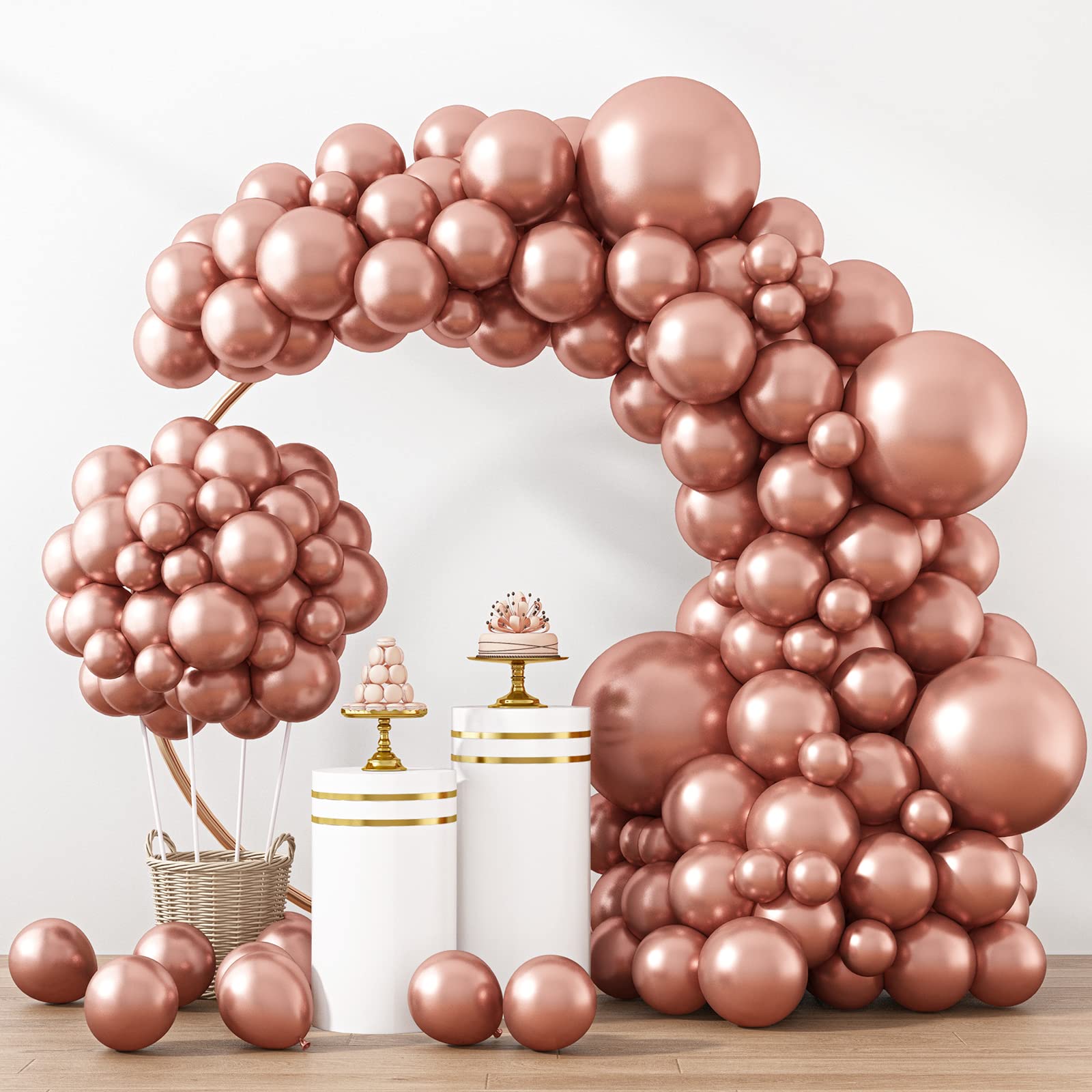 Foto 1 | Kit De Globos Rubfac De Látex Dorado Rosa, 129 Unidades, Para Decoración De Fiestas - Venta Internacional.