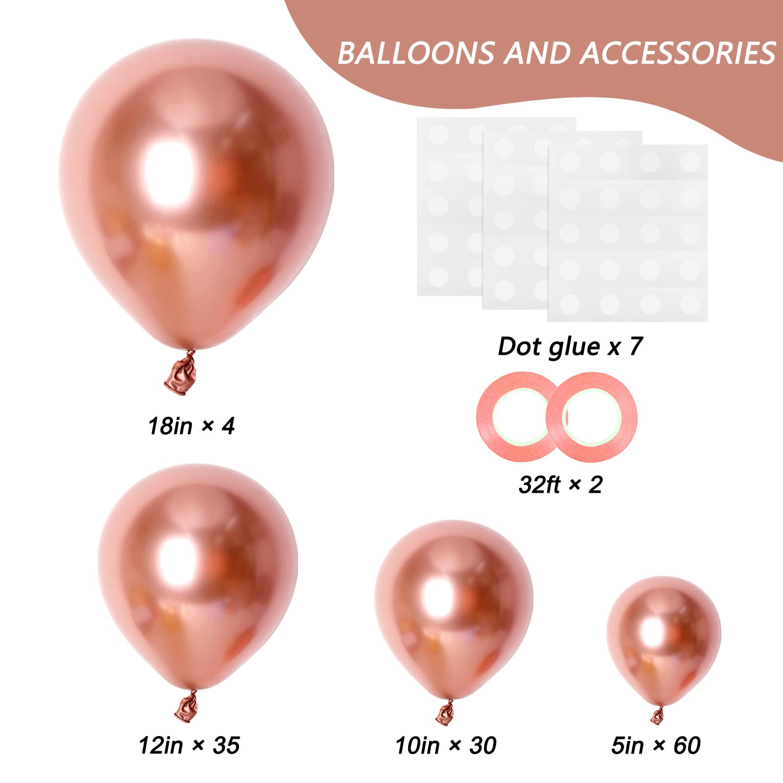 Foto 3 pulgar | Kit De Globos Rubfac De Látex Dorado Rosa, 129 Unidades, Para Decoración De Fiestas - Venta Internacional.
