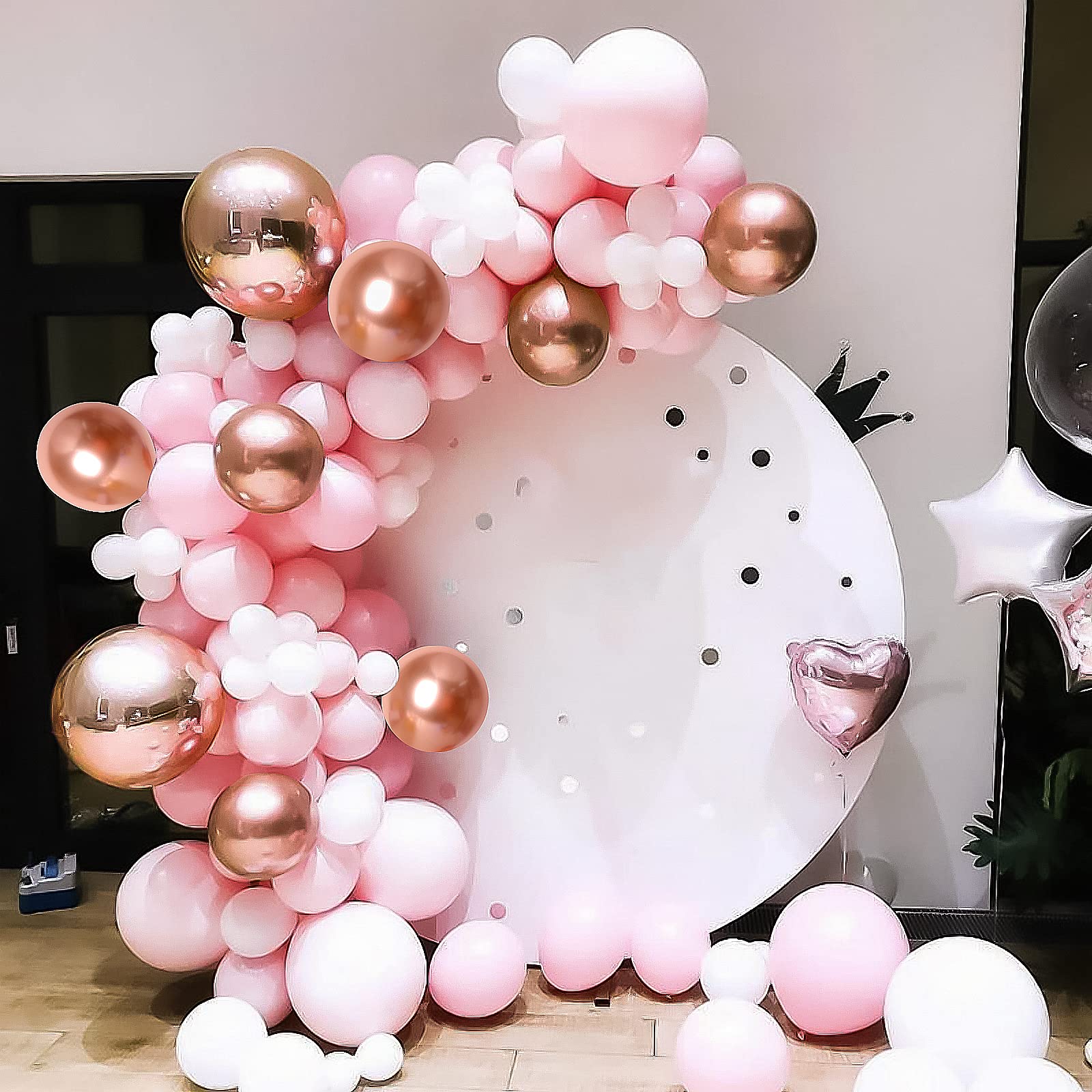 Foto 4 | Kit De Globos Rubfac De Látex Dorado Rosa, 129 Unidades, Para Decoración De Fiestas - Venta Internacional.