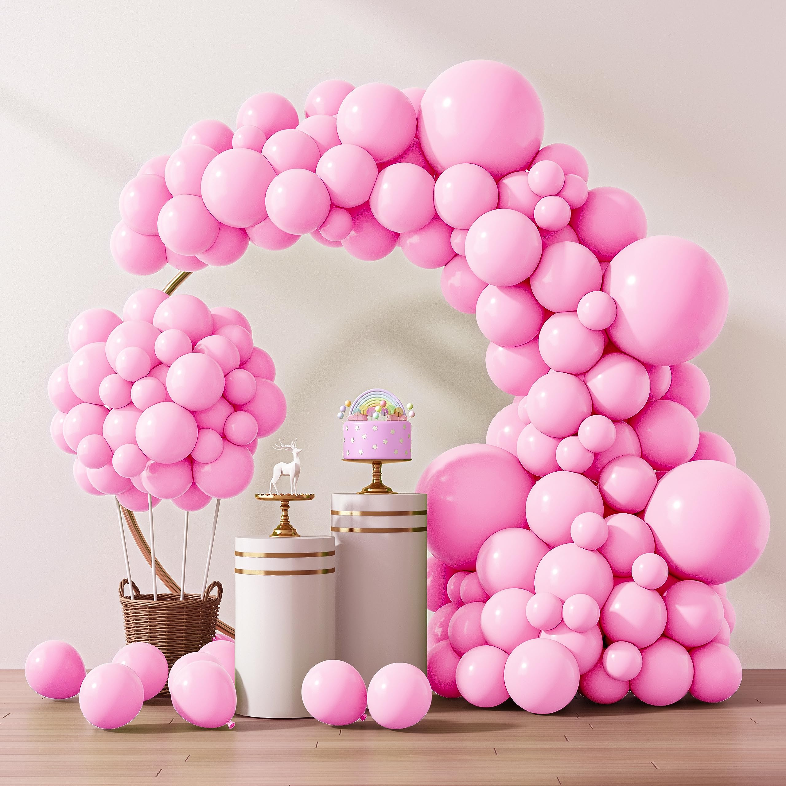 Foto 2 pulgar | Juego De Globos Rubfac, 129 Unidades, Rosas, Con Diferentes Tamaños Para Decoración - Venta Internacional.